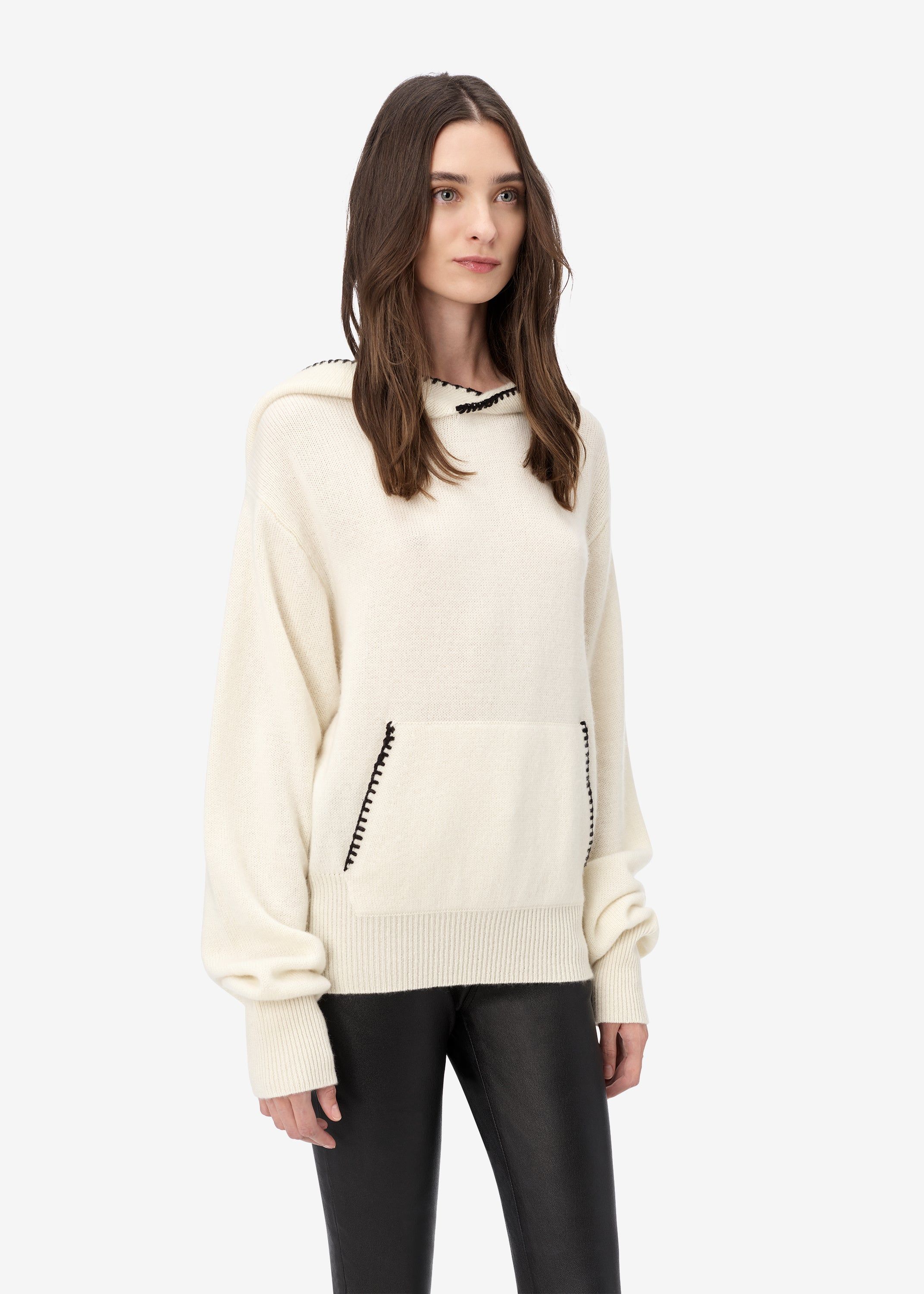 CASHMERE HOODIE - Natural sold by AMIRI product image thumbnail 3