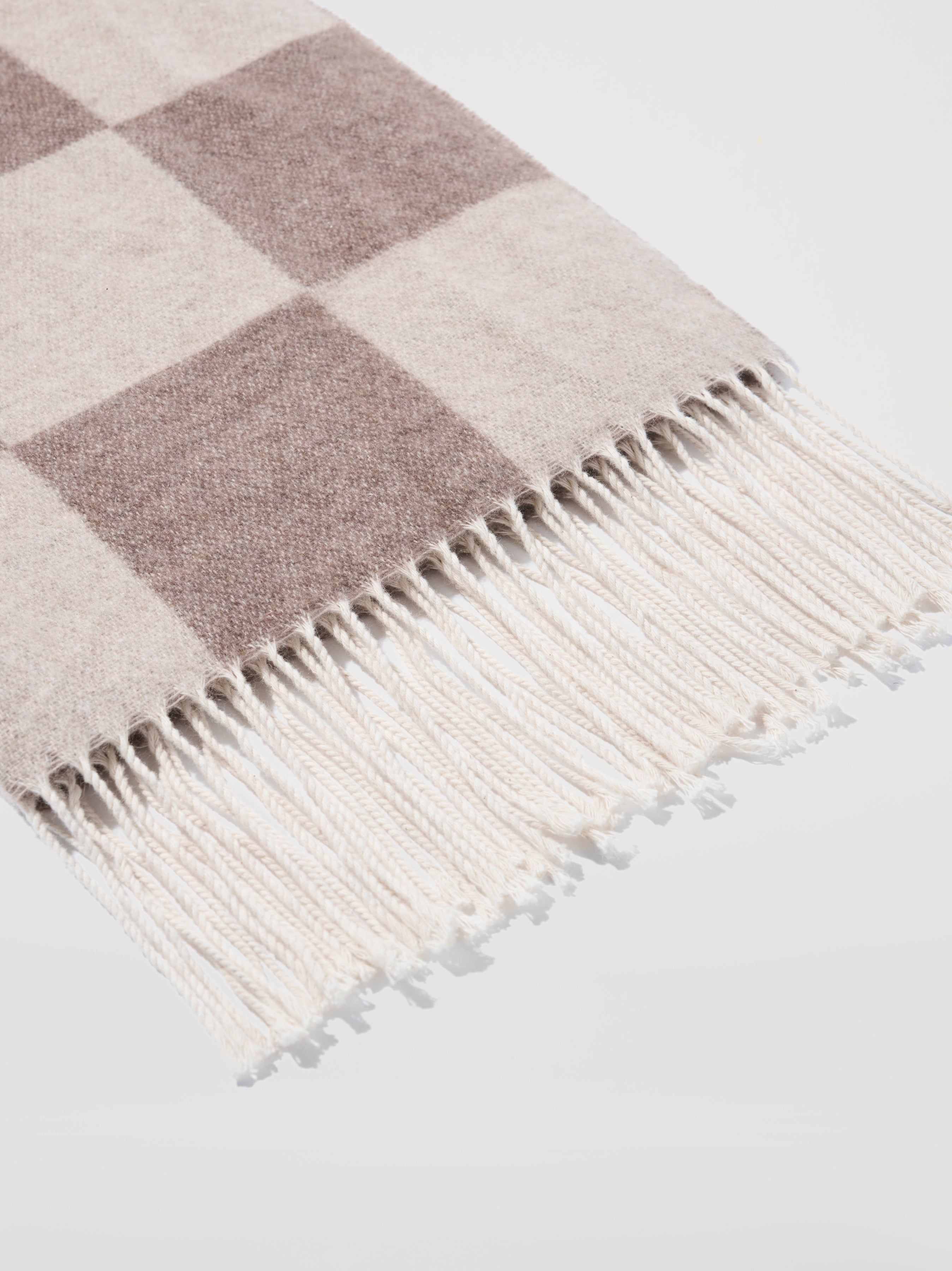 CHECKERED SCARF - BEIGE sold by AMIRI product image thumbnail 3