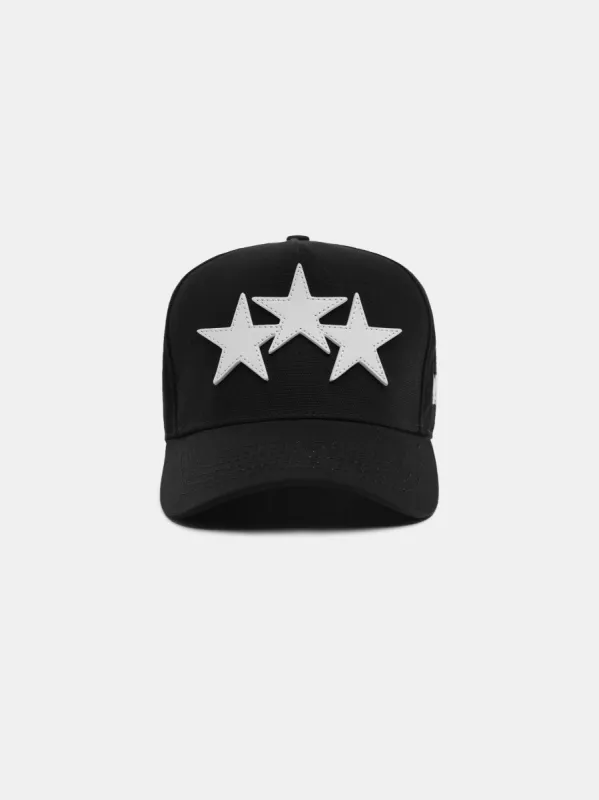 THREE STAR STAGGERED AMIRI FULL CANVAS HAT - Black White sold by AMIRI
