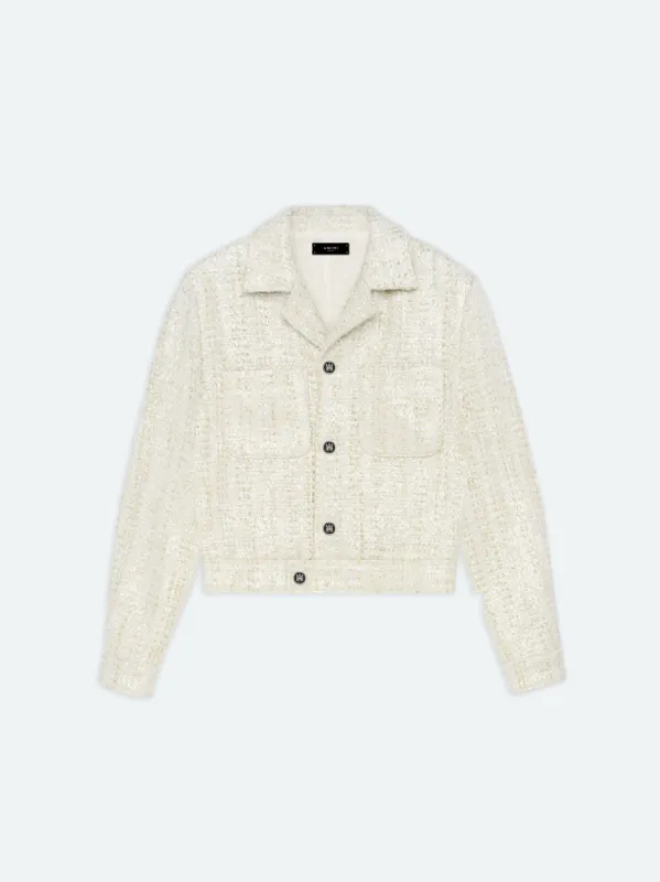 SEQUIN BOUCLE SHIRT JACKET - Alabaster made by AMIRI