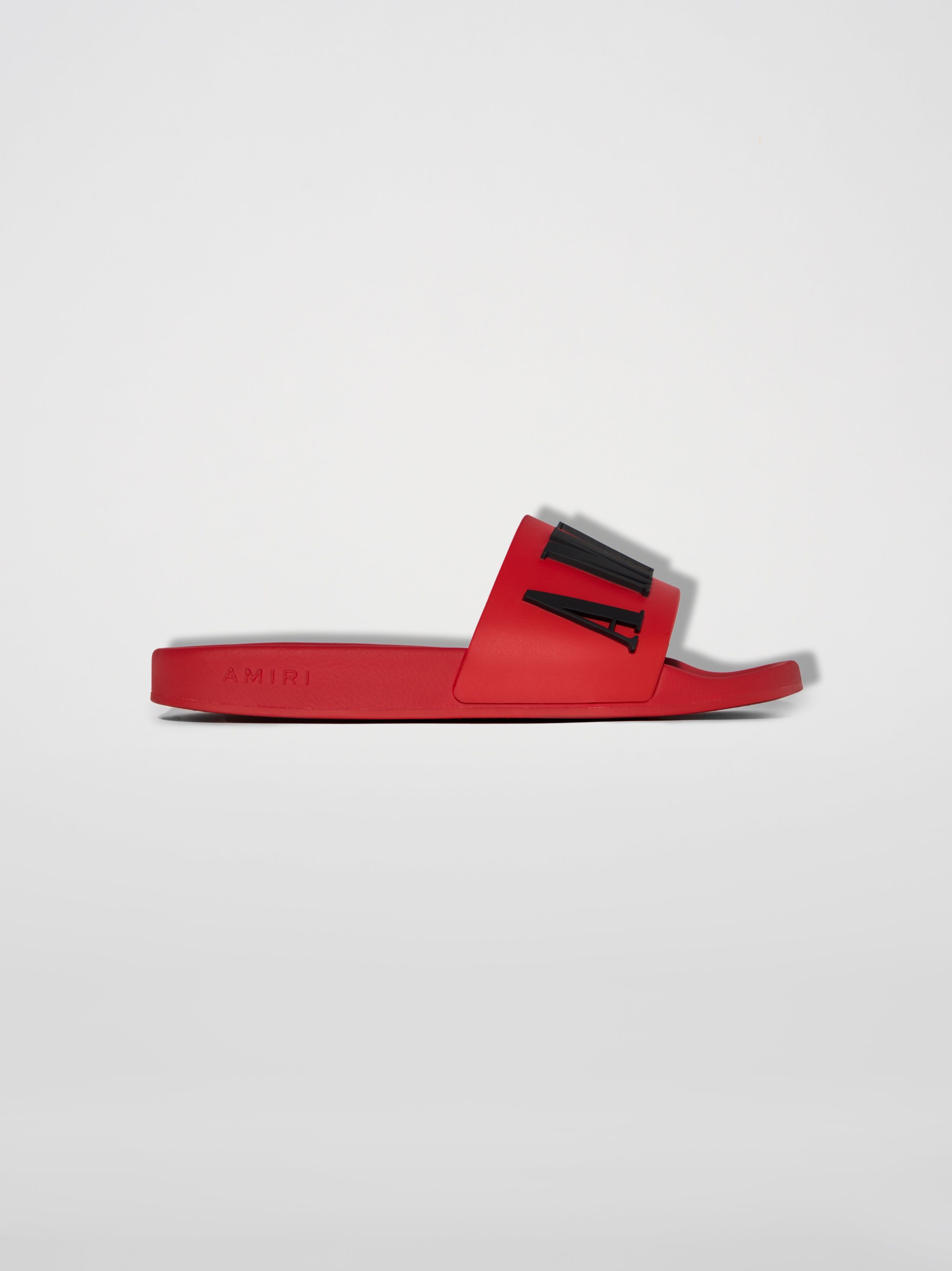 LOGO POOL SLIDE - RED / BLACK sold by AMIRI
