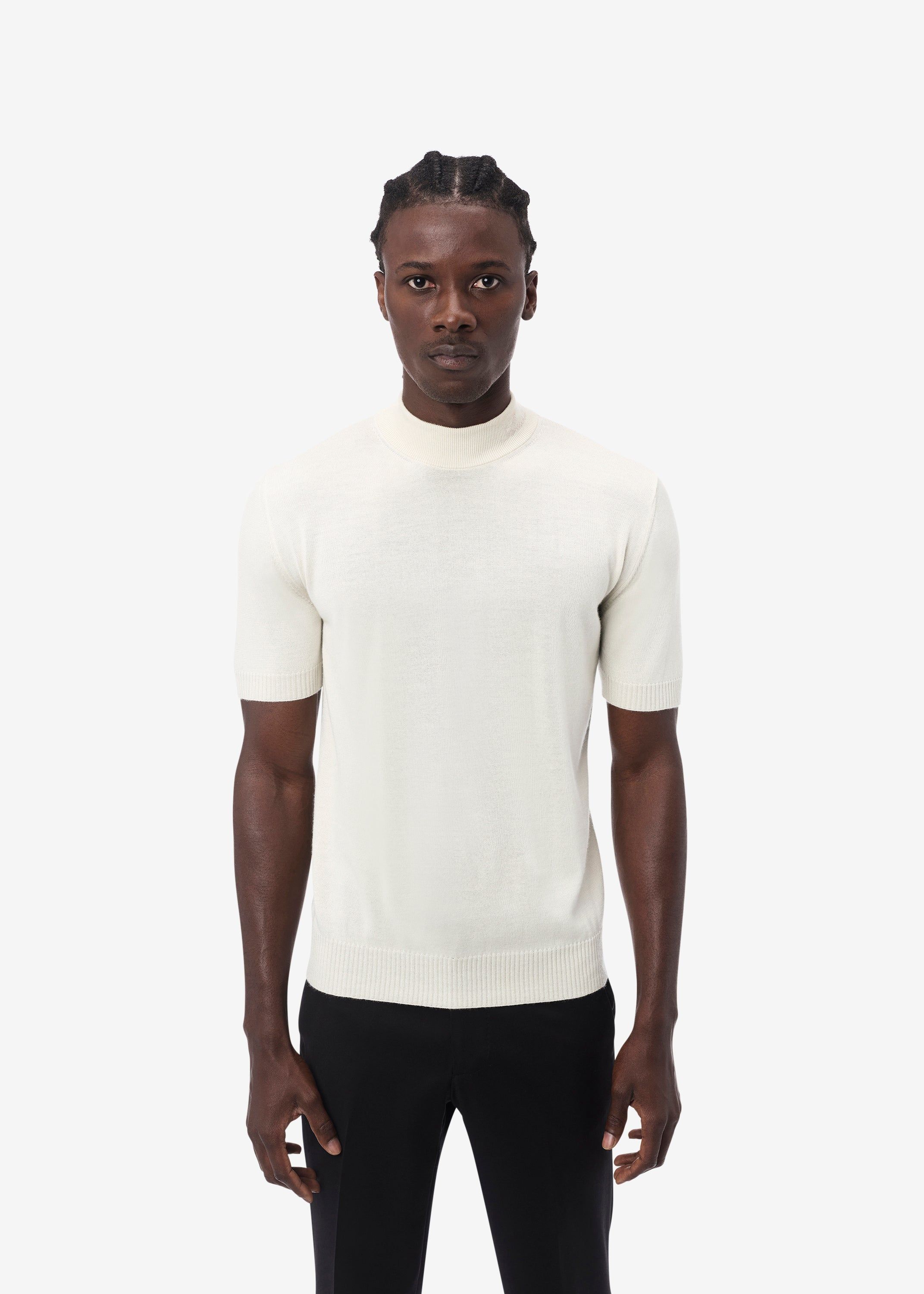SHORT SLEEVE MOCK NECK SWEATER - IVORY sold by AMIRI product image thumbnail 2