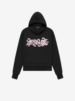 PAISLEY ALL OVER HOODIE - BLACK / RED made by AMIRI