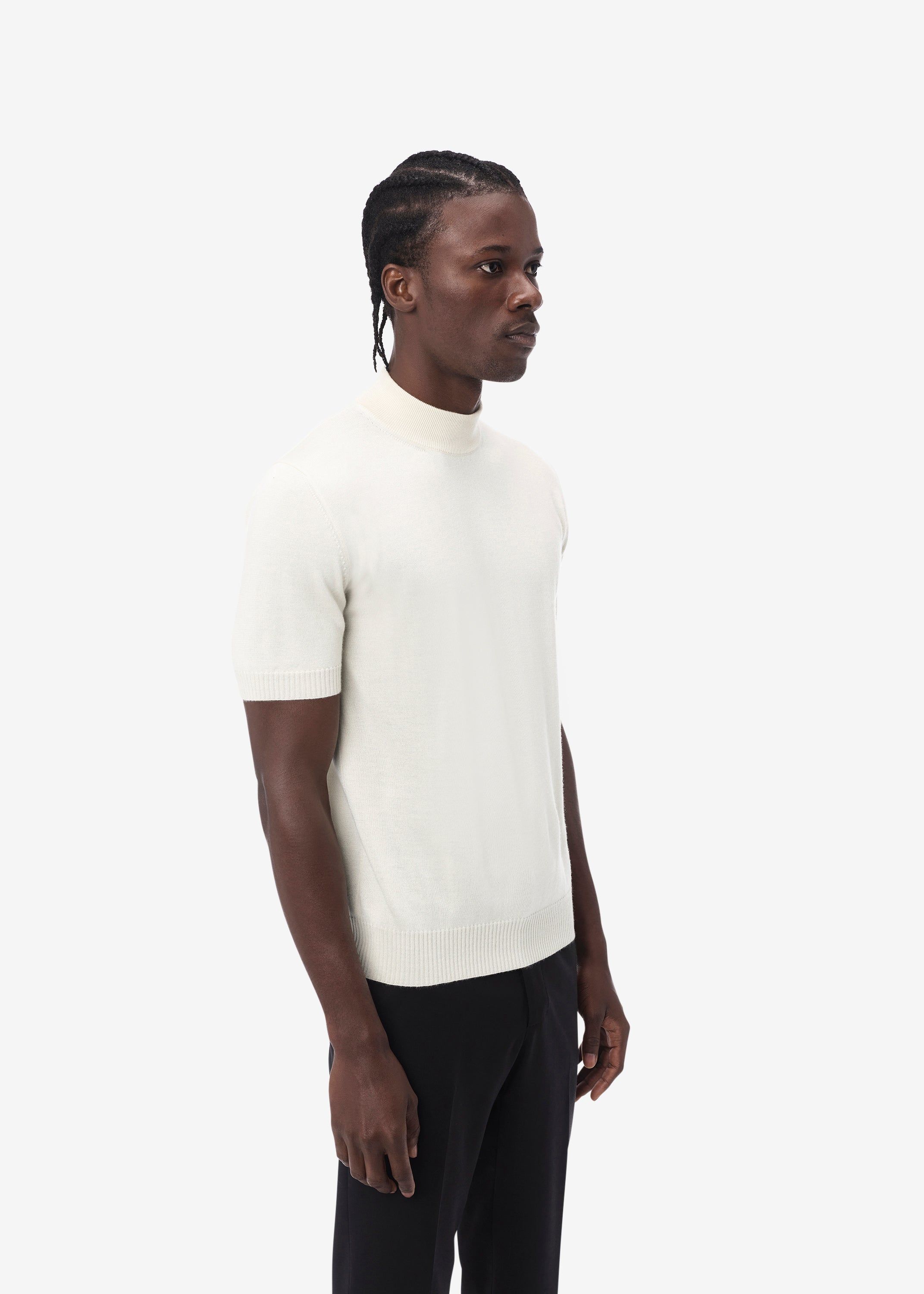 SHORT SLEEVE MOCK NECK SWEATER - IVORY sold by AMIRI product image thumbnail 3