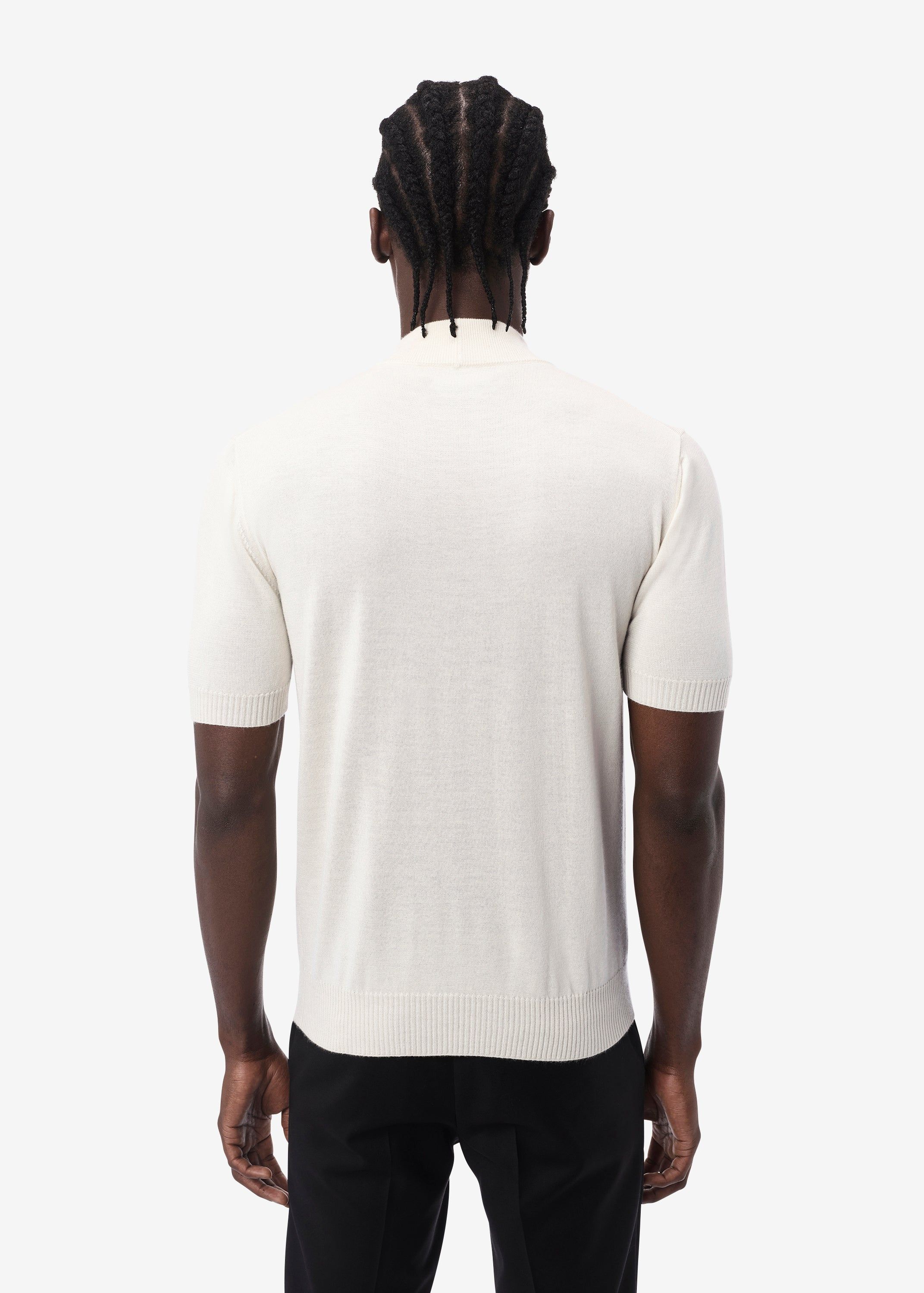 SHORT SLEEVE MOCK NECK SWEATER - IVORY sold by AMIRI product image thumbnail 4