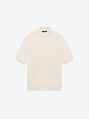 SHORT SLEEVE MOCK NECK SWEATER - IVORY sold by AMIRI