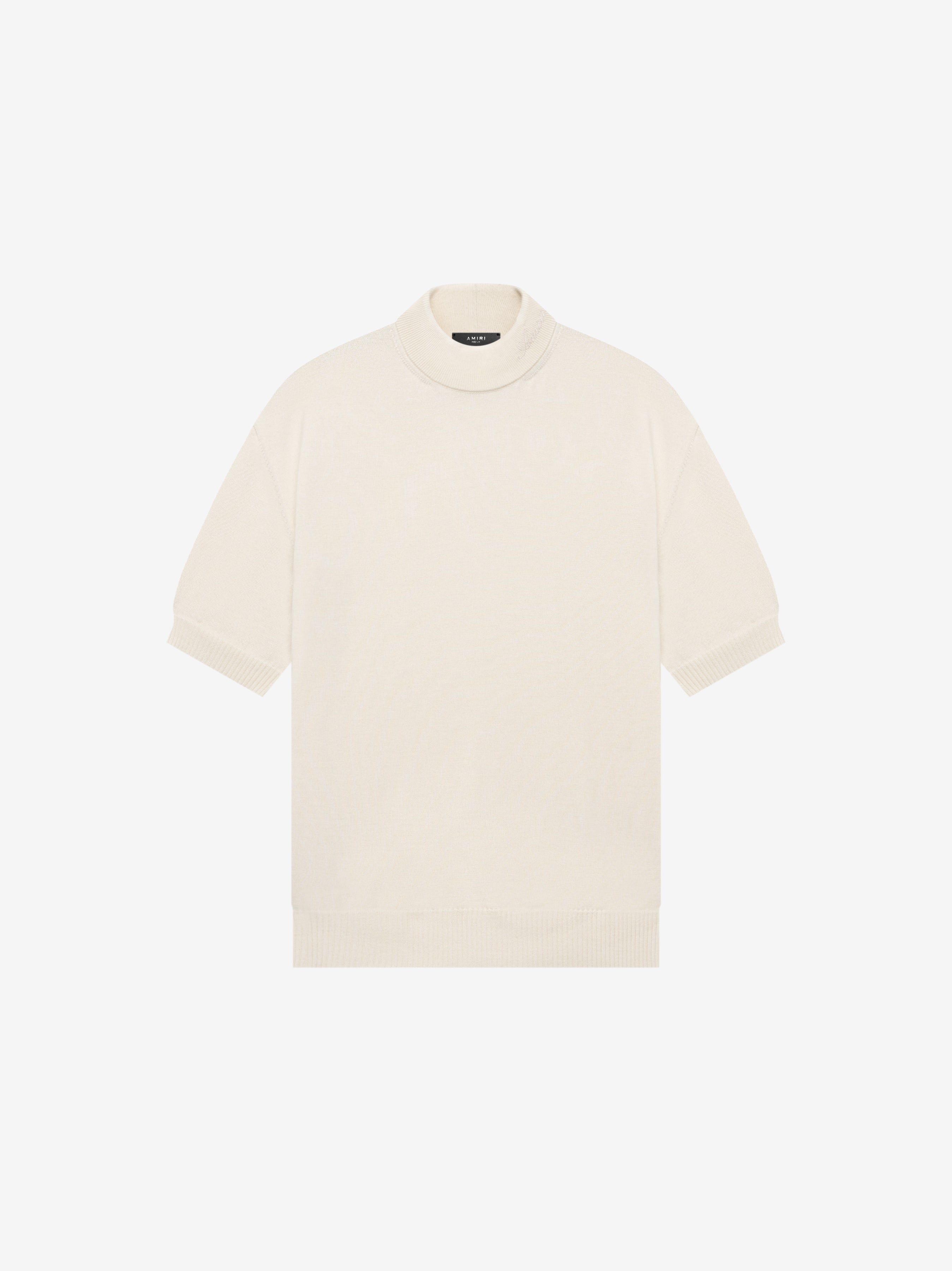 SHORT SLEEVE MOCK NECK SWEATER - IVORY sold by AMIRI