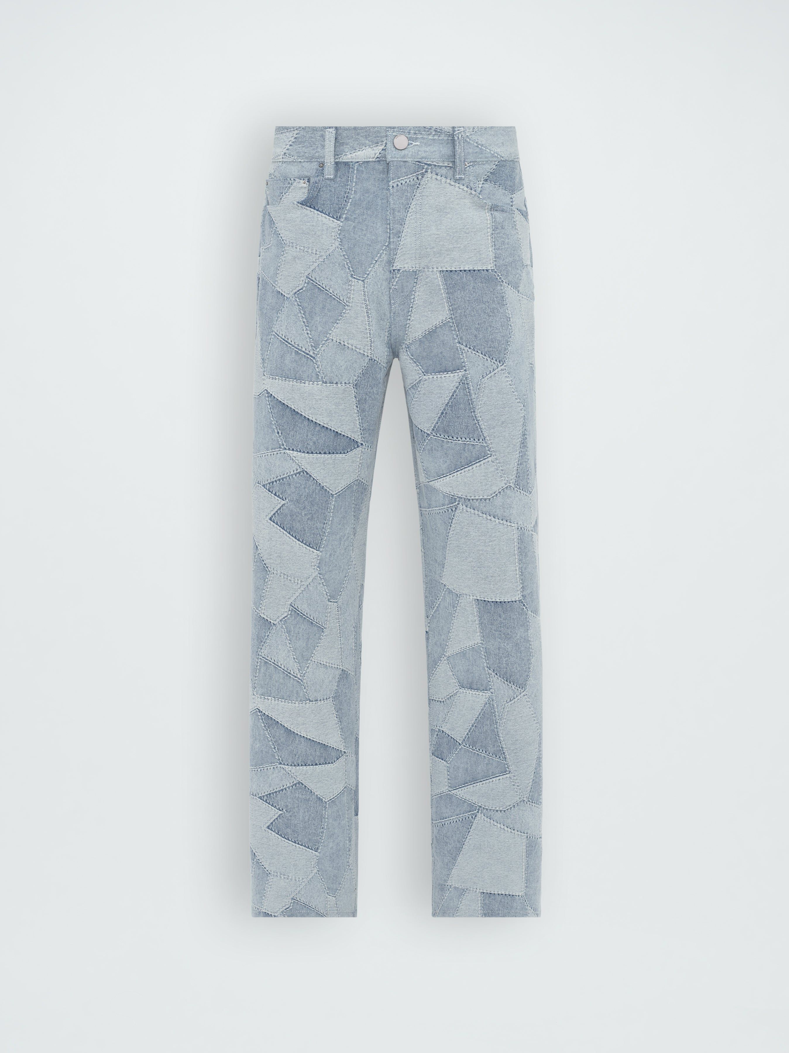 PATCHWORK BAGGY PANTS - STONE INDIGO sold by AMIRI