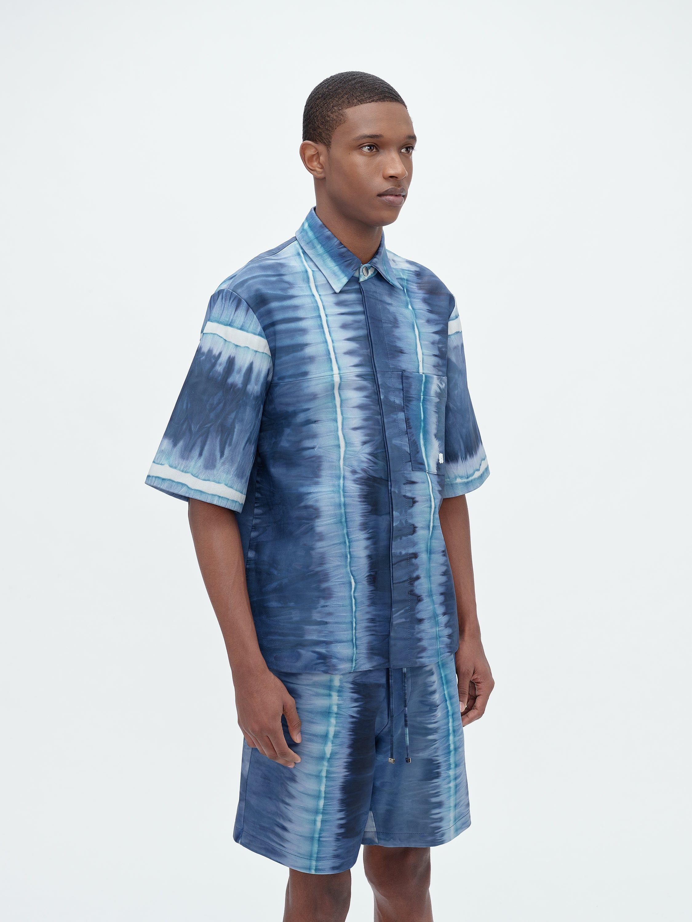 LEATHER TIE DYE OVERSHIRT - BLUE sold by AMIRI product image thumbnail 3