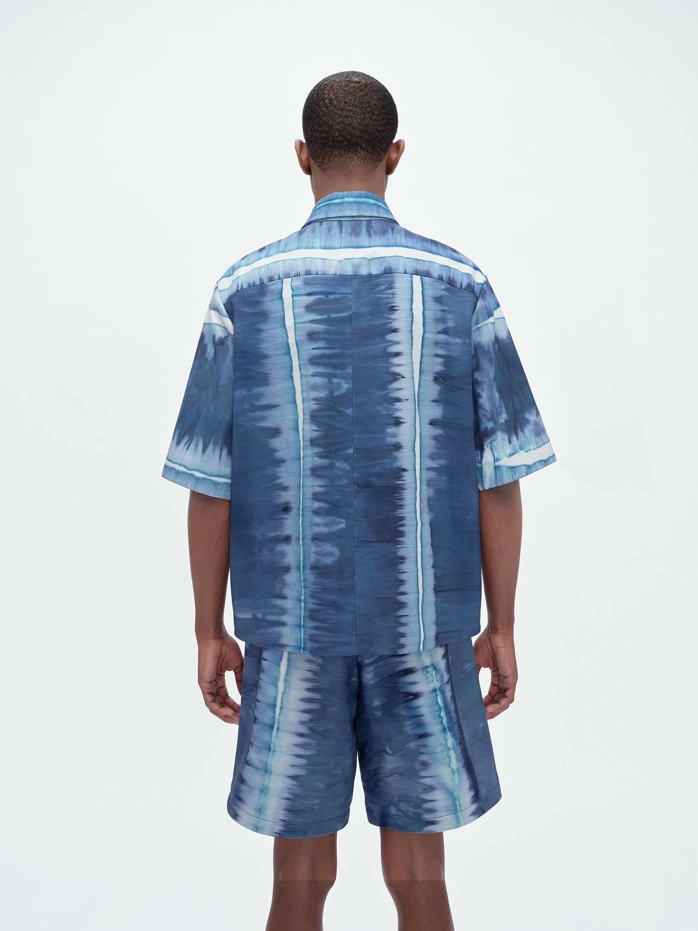 LEATHER TIE DYE OVERSHIRT - BLUE sold by AMIRI product image thumbnail 4