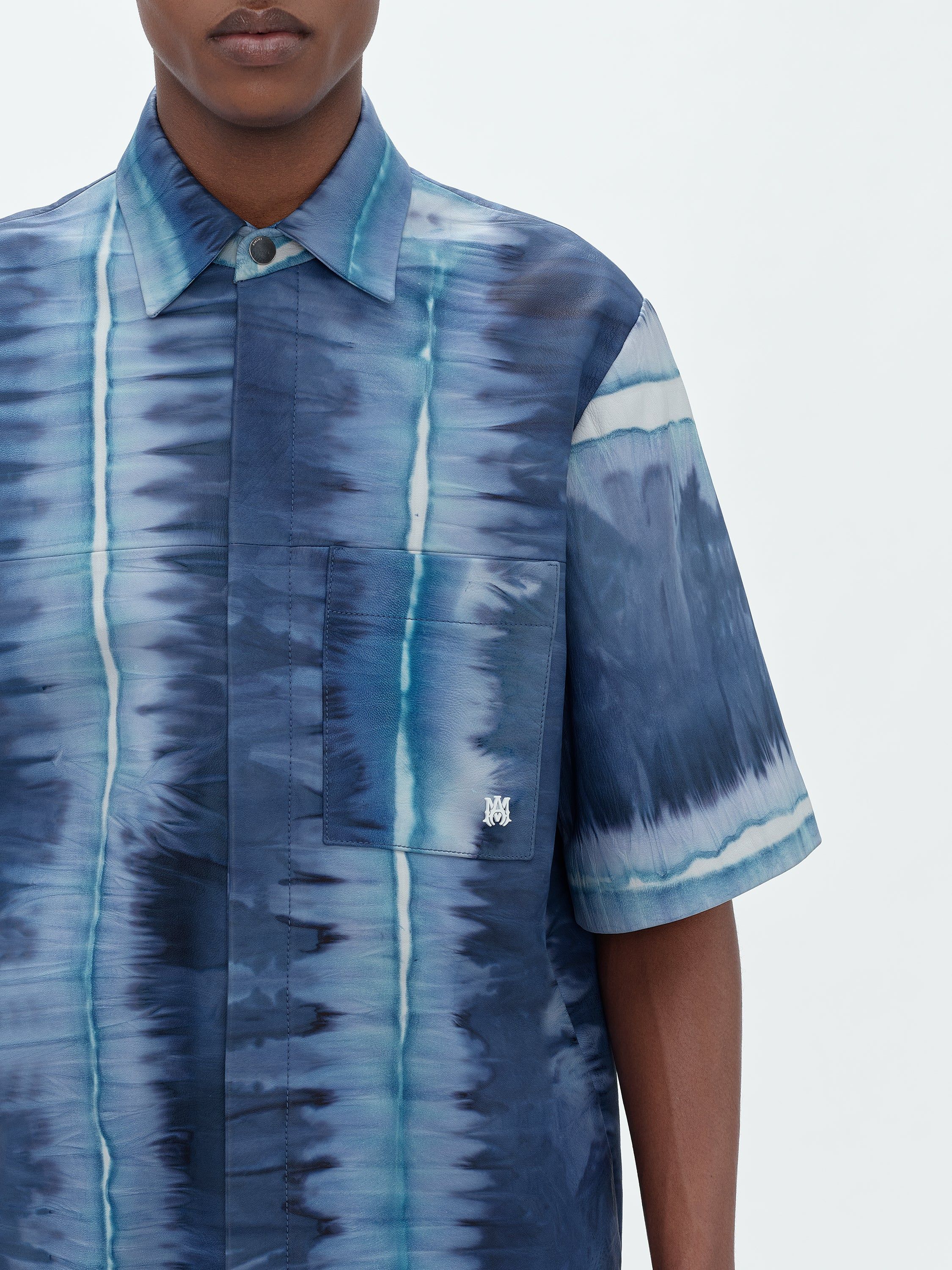 LEATHER TIE DYE OVERSHIRT - BLUE sold by AMIRI product image thumbnail 5