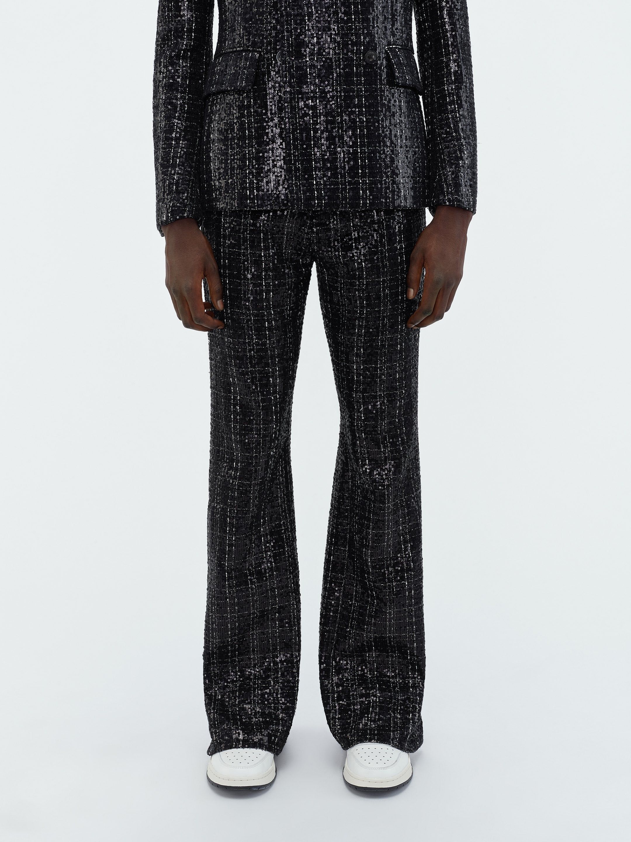 SEQUIN BOUCLE KICK FLARE - Black sold by AMIRI product image thumbnail 3