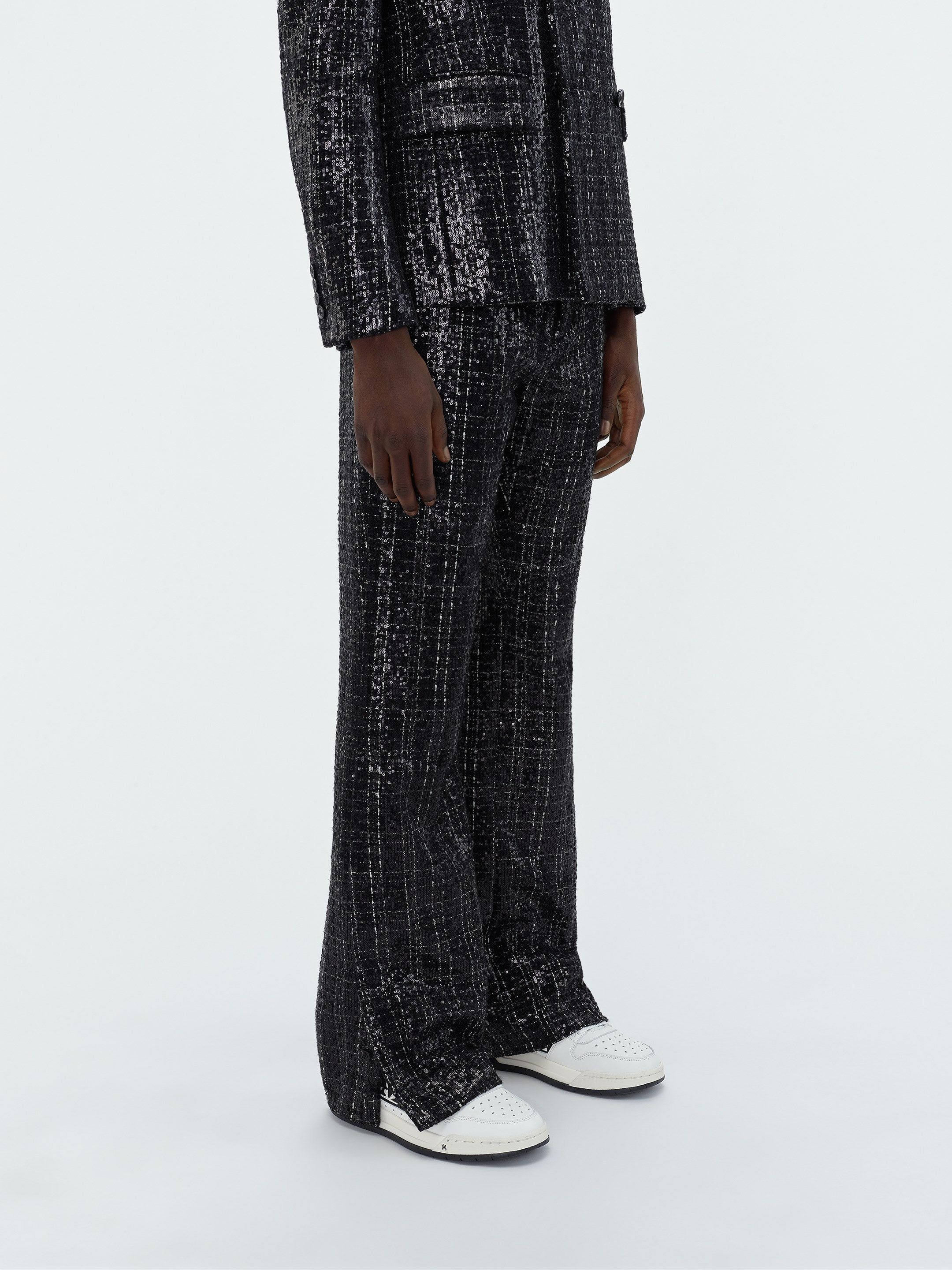 SEQUIN BOUCLE KICK FLARE - Black sold by AMIRI product image thumbnail 4