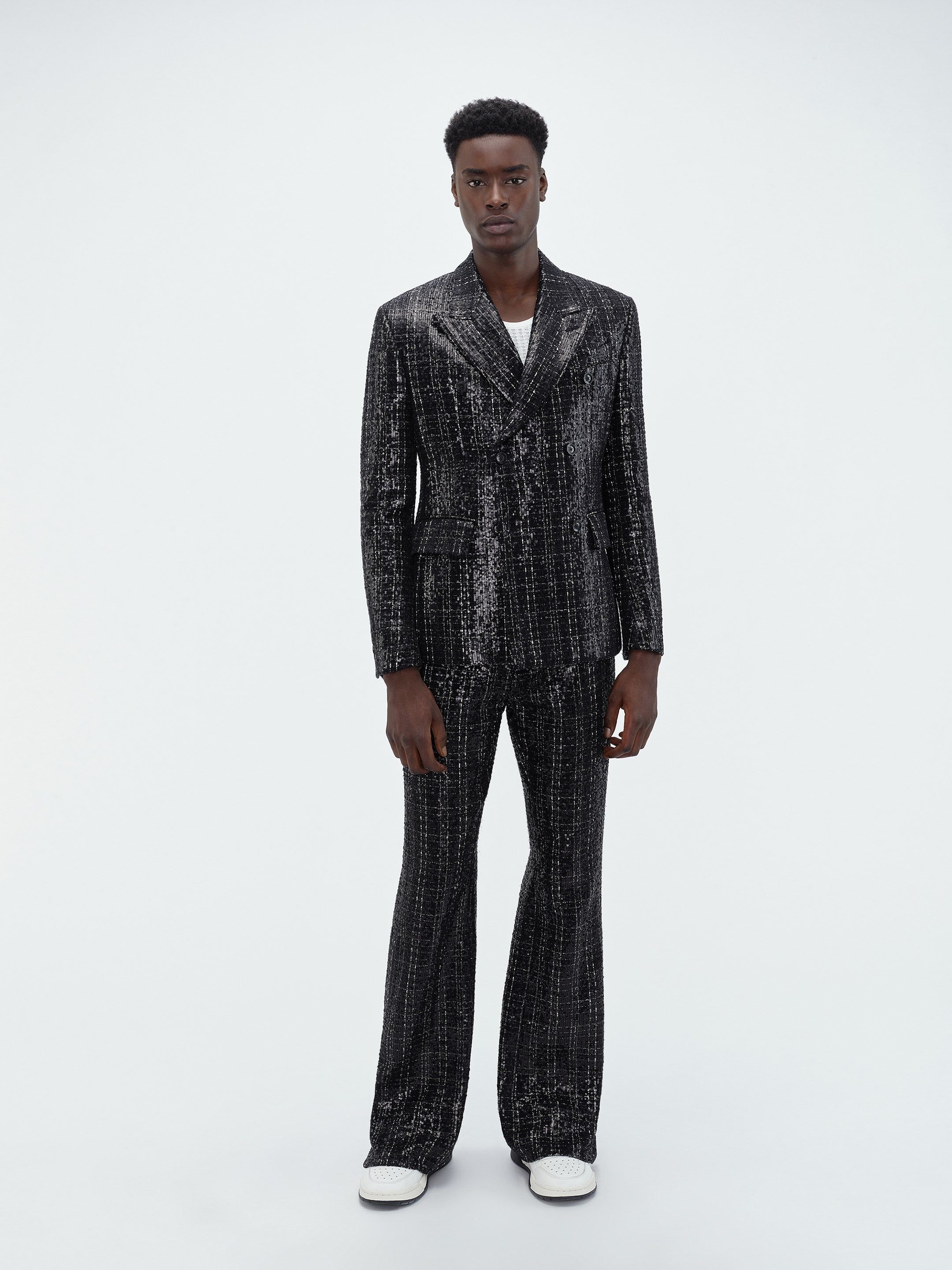 SEQUIN BOUCLE KICK FLARE - Black sold by AMIRI product image thumbnail 2
