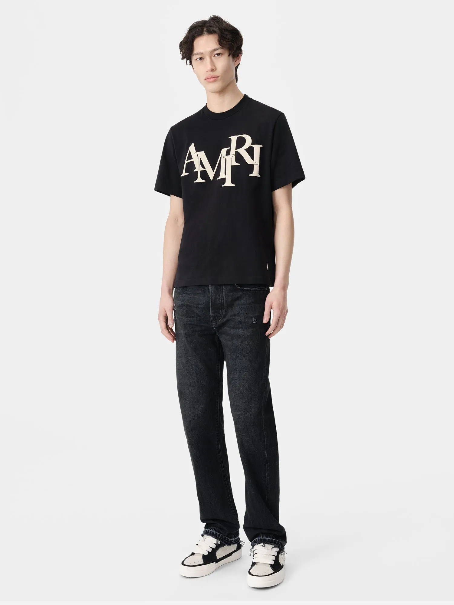 AMIRI STAGGERED TEE - Black sold by AMIRI