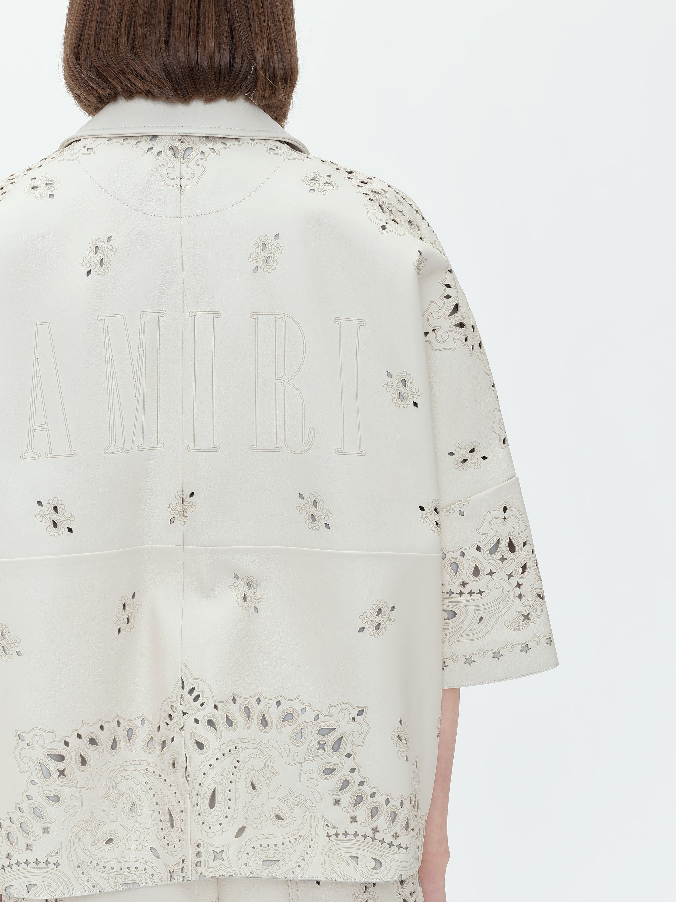 WOMEN - LEATHER BANDANA SHIRT - ALABASTER sold by AMIRI product image thumbnail 6