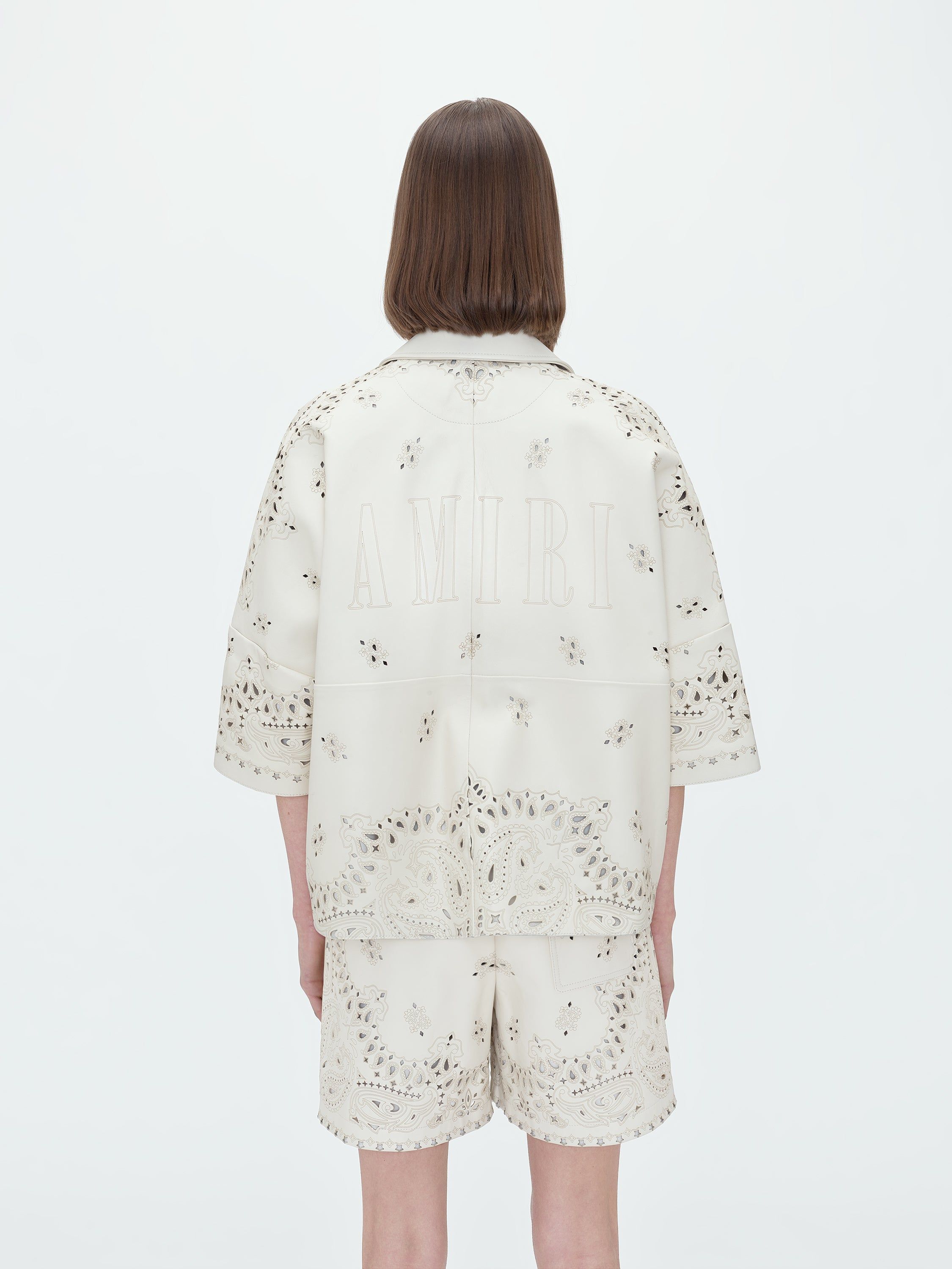 WOMEN - LEATHER BANDANA SHIRT - ALABASTER sold by AMIRI product image thumbnail 4