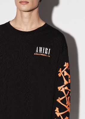 AMIRI BONES LONG SLEEVE TEE - BLACK / ORANGE | Parallel
