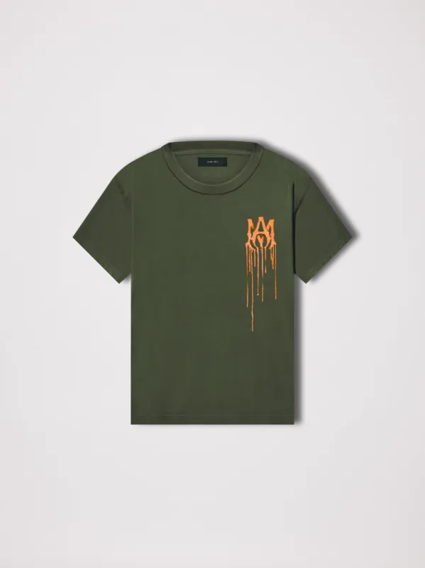 SPRAY PAINT MA TEE - OLIVE / ORANGE sold by AMIRI