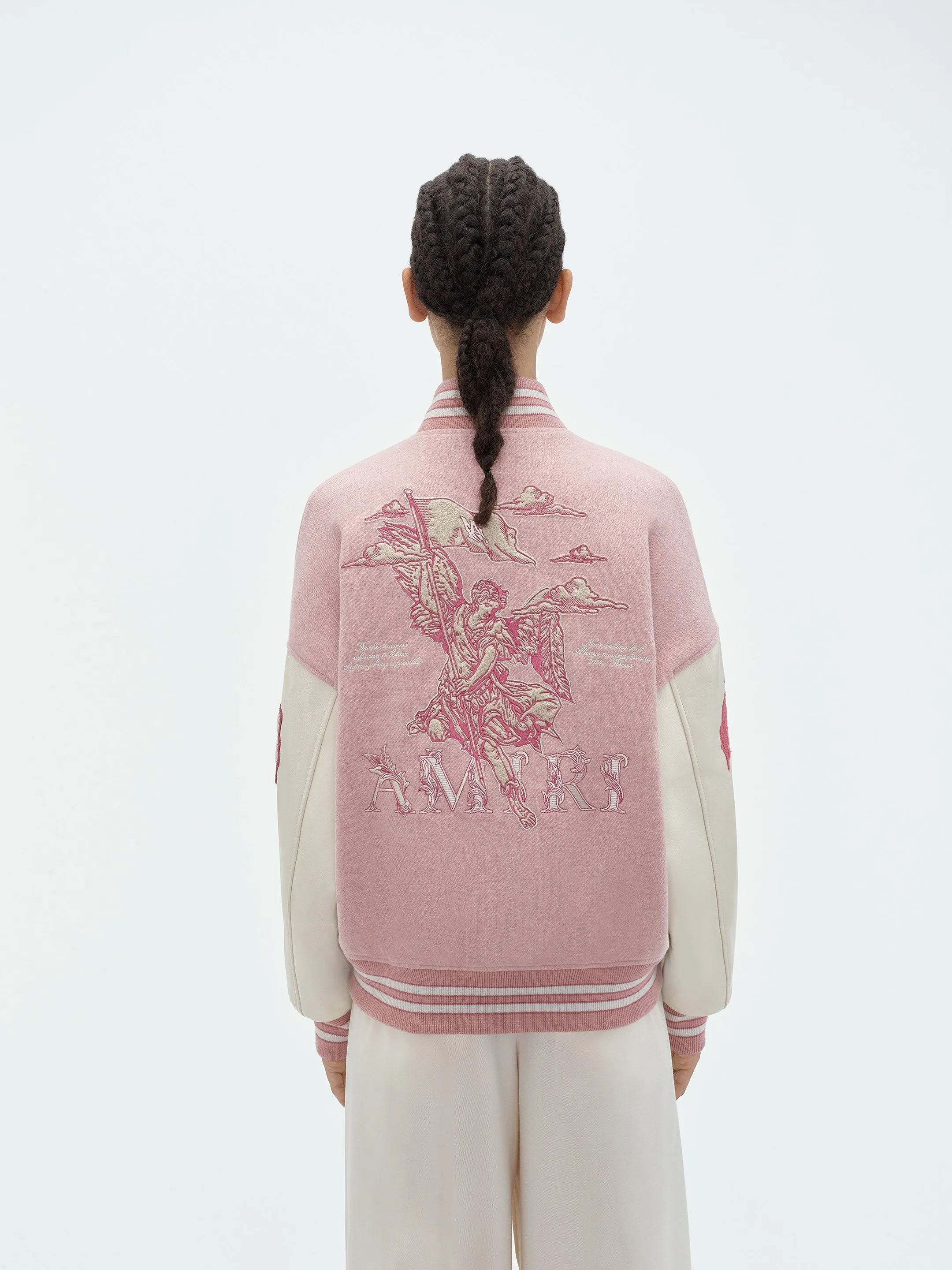 WOMEN - MA ANGEL VARSITY JACKET - Heather Pink sold by AMIRI product image thumbnail 5