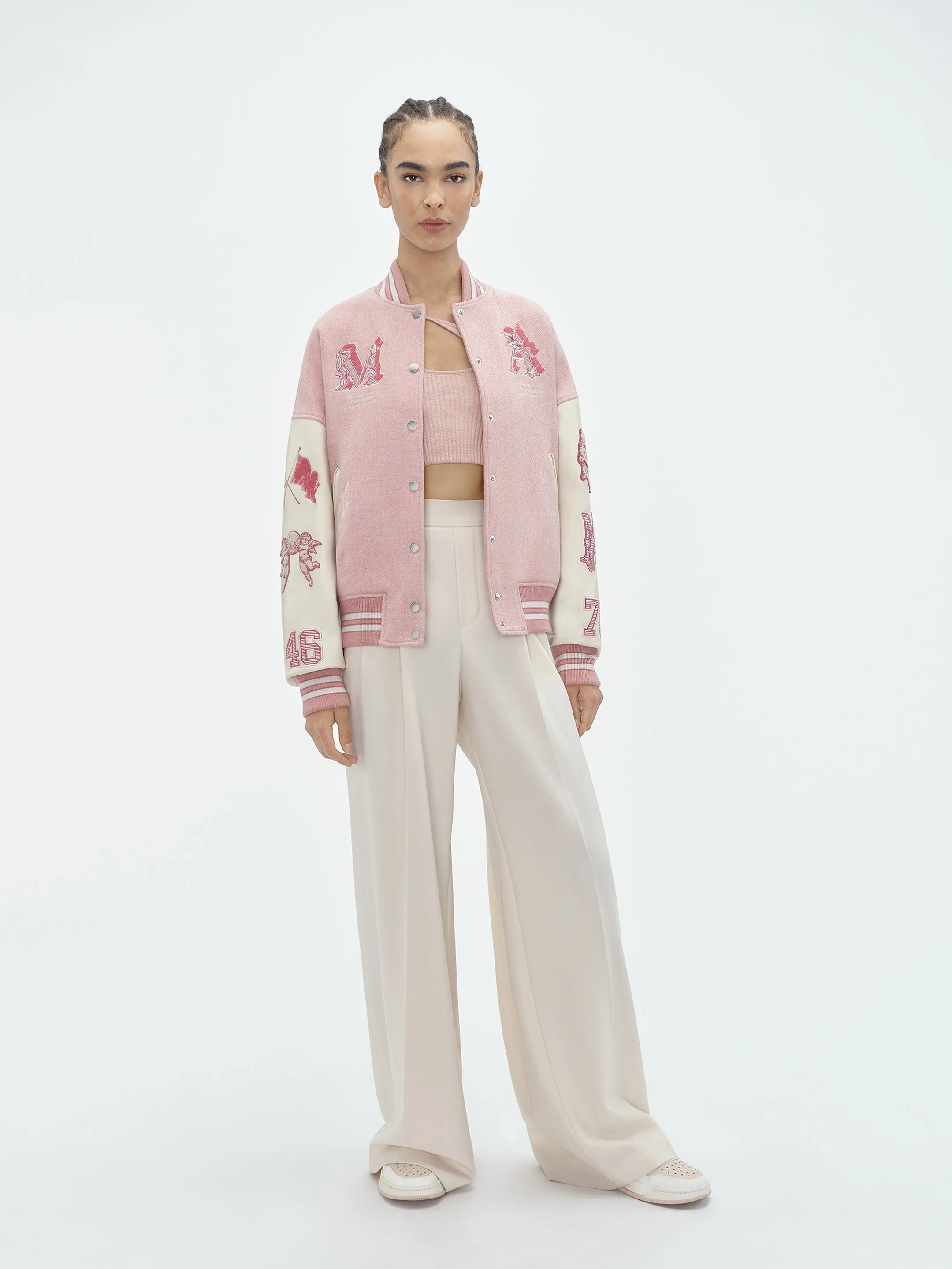 WOMEN - MA ANGEL VARSITY JACKET - Heather Pink sold by AMIRI product image thumbnail 2