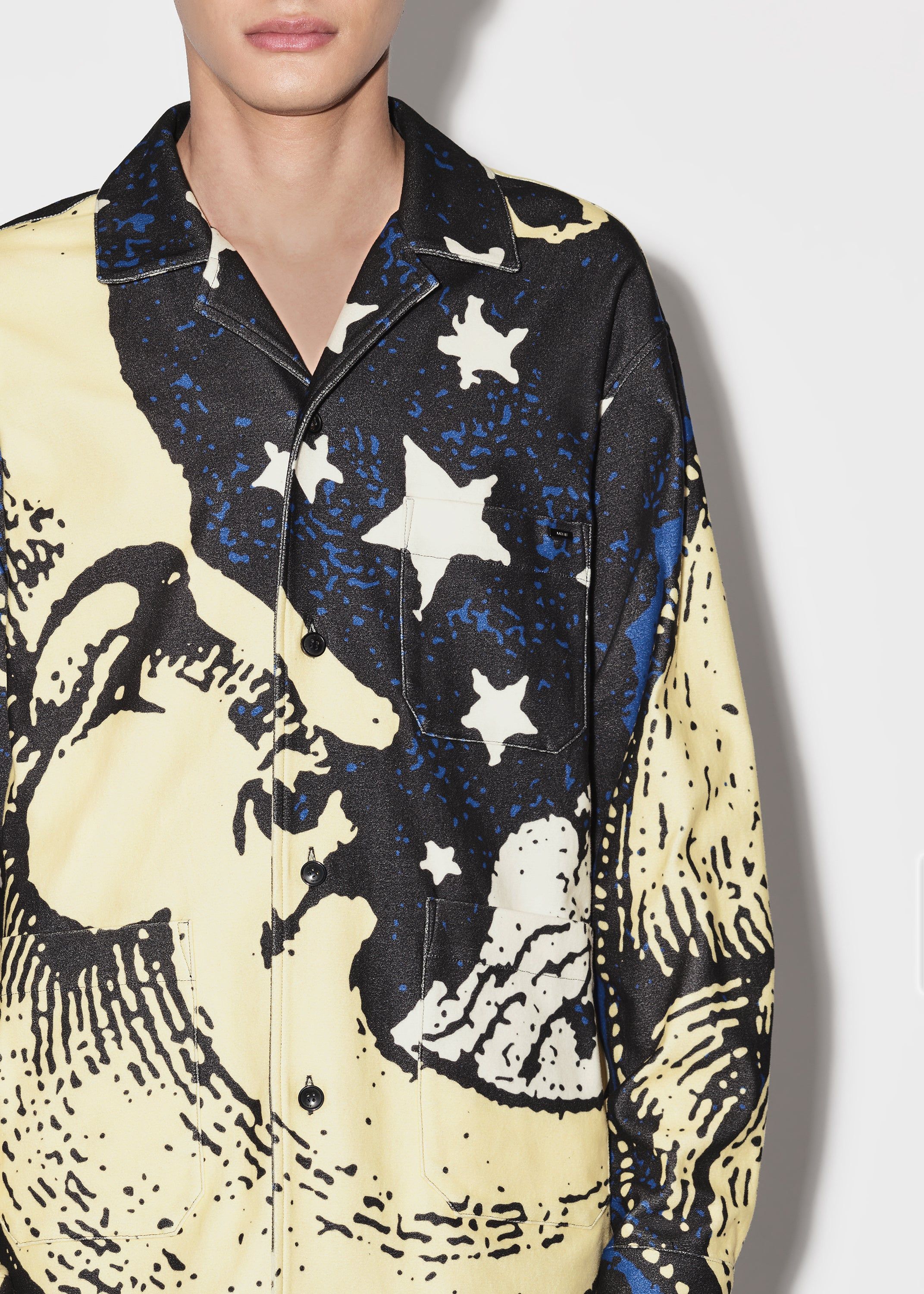 CRESCENT MOON FACE LONG SLEEVE PJ SHIRT - MULTI sold by AMIRI product image thumbnail 5