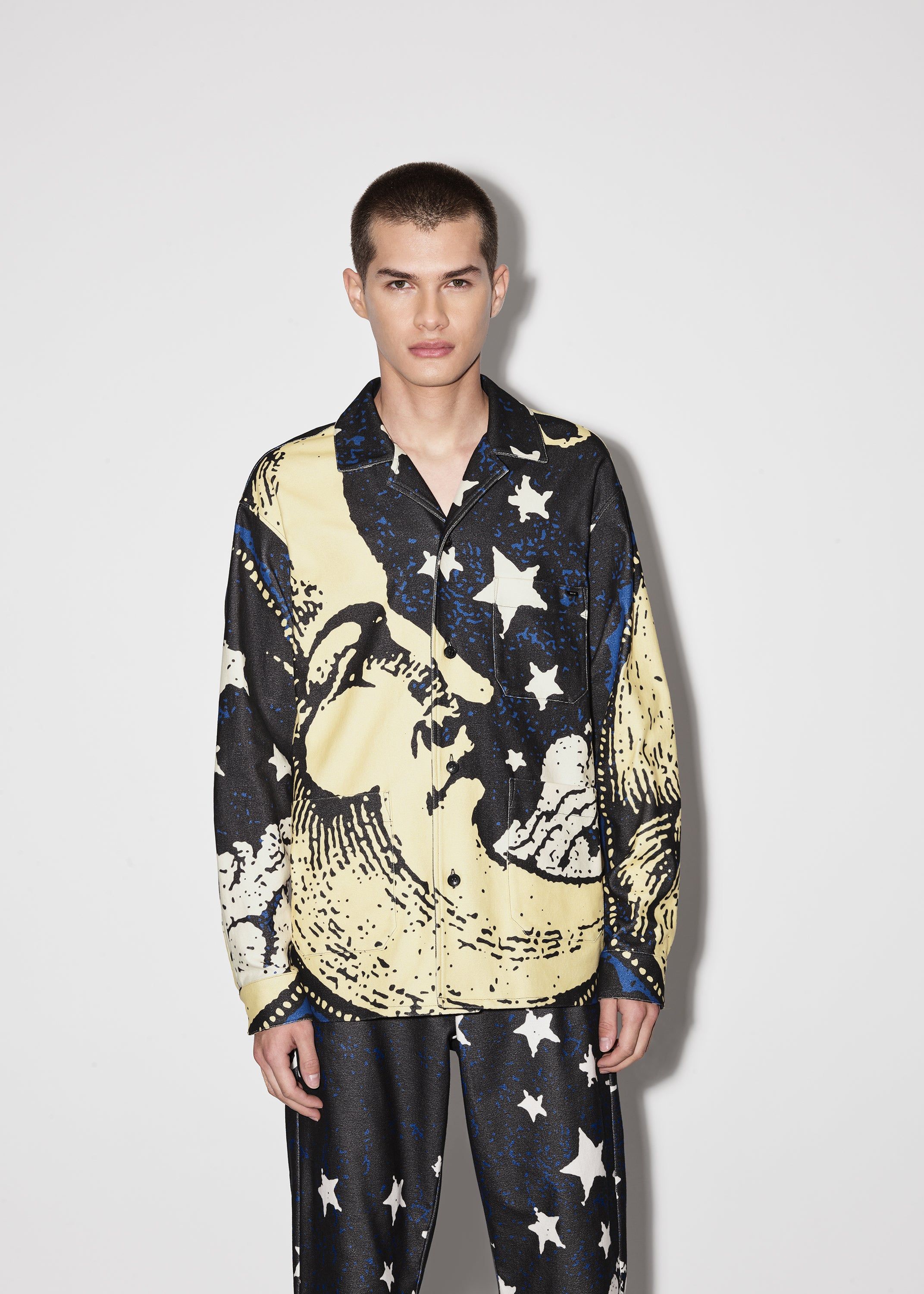 CRESCENT MOON FACE LONG SLEEVE PJ SHIRT - MULTI sold by AMIRI product image thumbnail 2