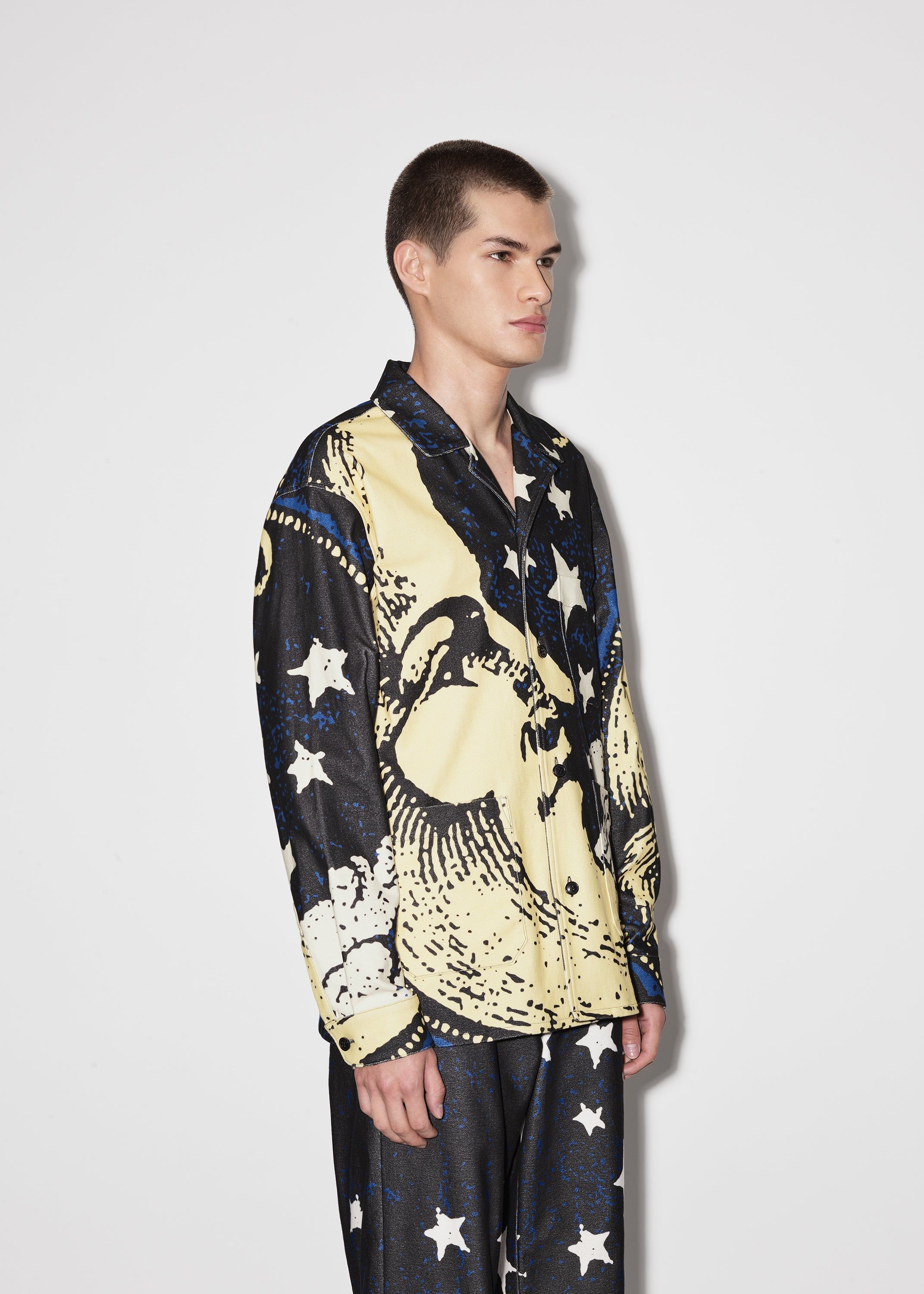 CRESCENT MOON FACE LONG SLEEVE PJ SHIRT - MULTI sold by AMIRI product image thumbnail 3