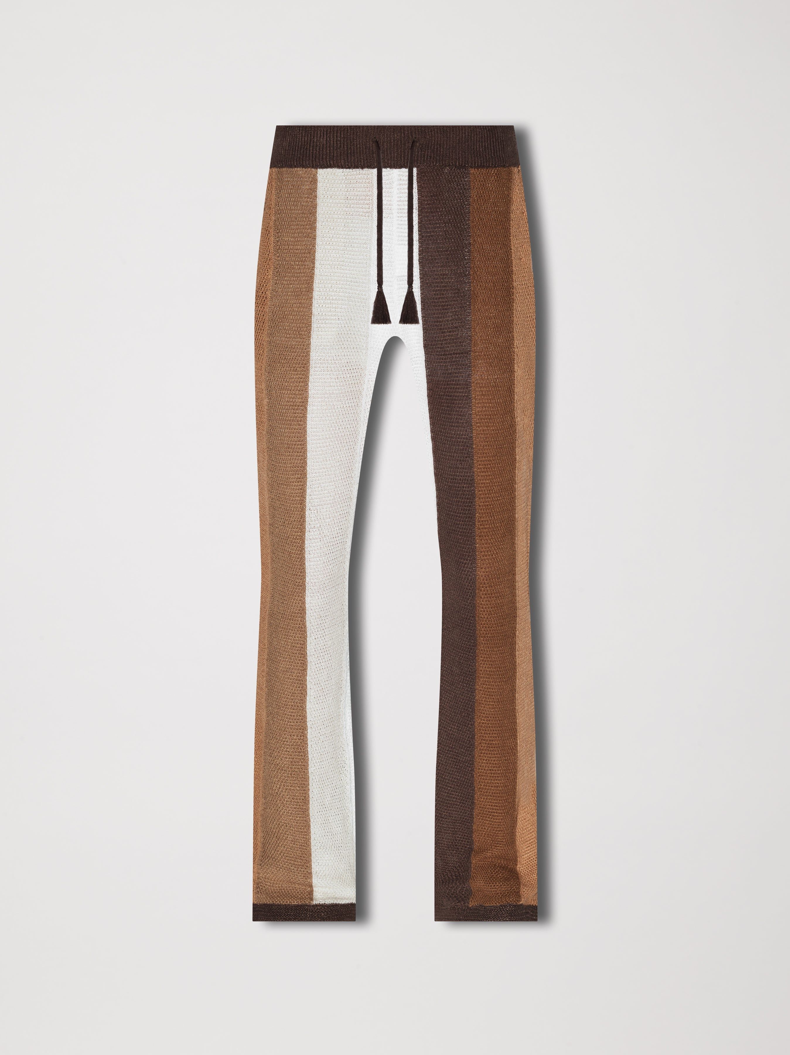 LINEN STRIPE PANT - BROWN sold by AMIRI