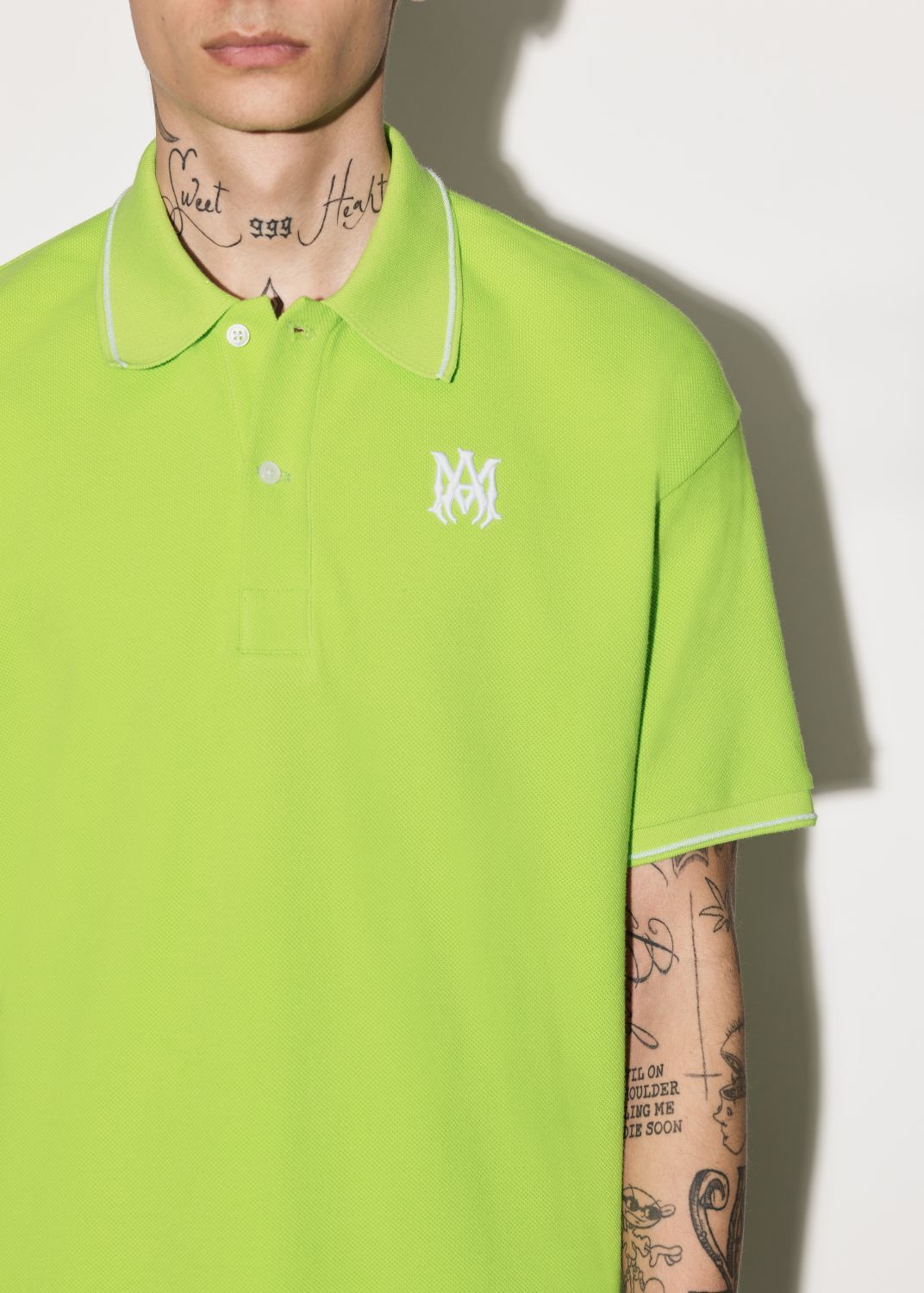 SOLID SHORT SLEEVE POLO - LIME sold by AMIRI product image thumbnail 5
