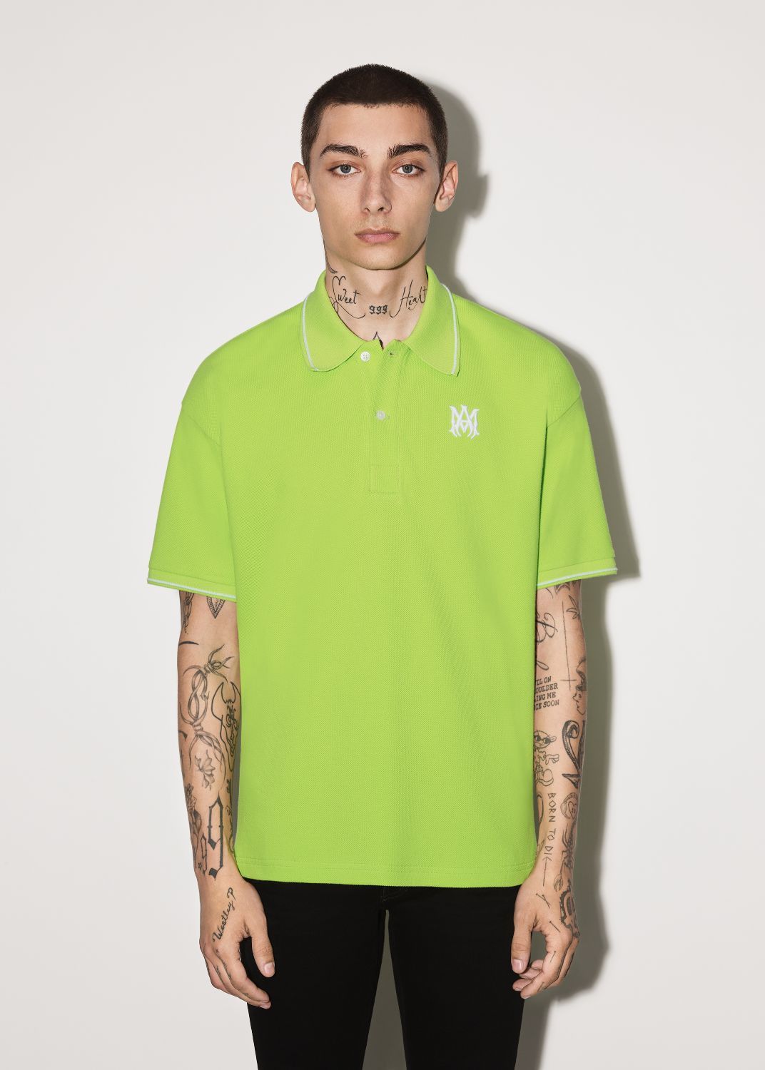 SOLID SHORT SLEEVE POLO - LIME sold by AMIRI product image thumbnail 2