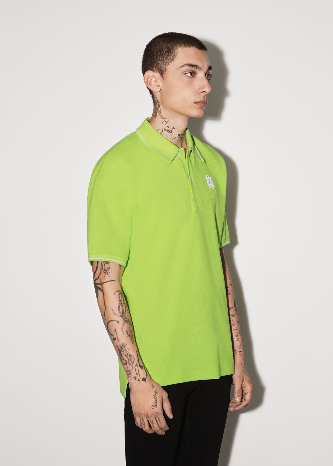 SOLID SHORT SLEEVE POLO - LIME sold by AMIRI product image thumbnail 3
