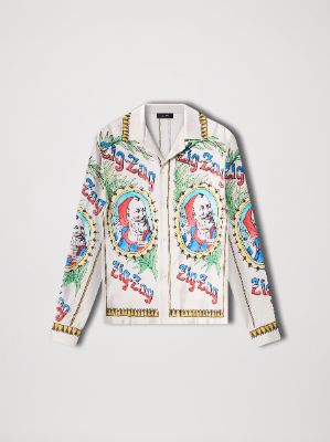ZIG-ZAG BOWLING SHIRT - ALABASTER sold by AMIRI