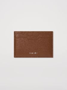 ICONIC EMBOSSED LEATHER CARD HOLDER - Brown sold by AMIRI