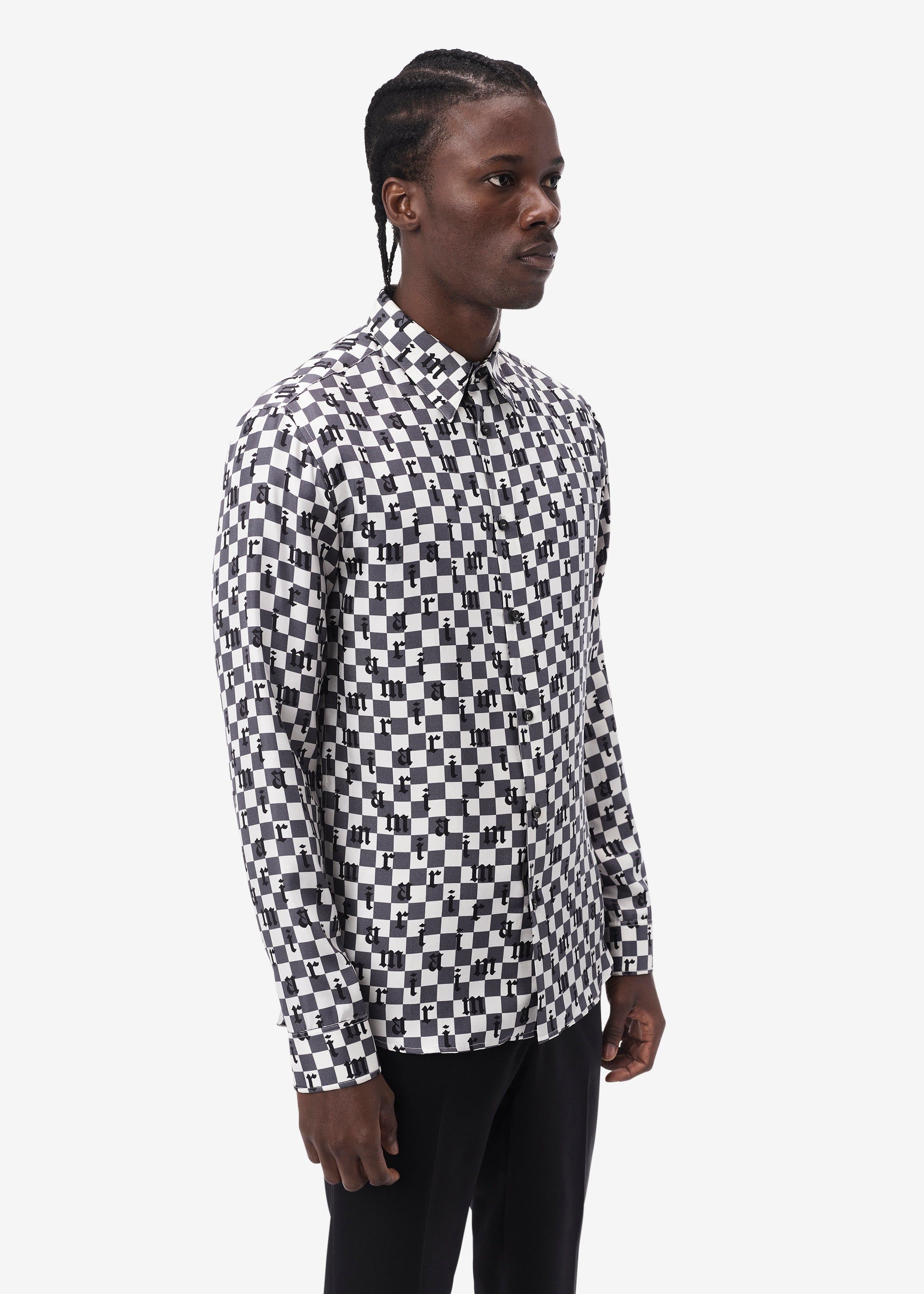 AMIRI CHECKERED SILK SHIRT - BLACK / WHITE sold by AMIRI product image thumbnail 3