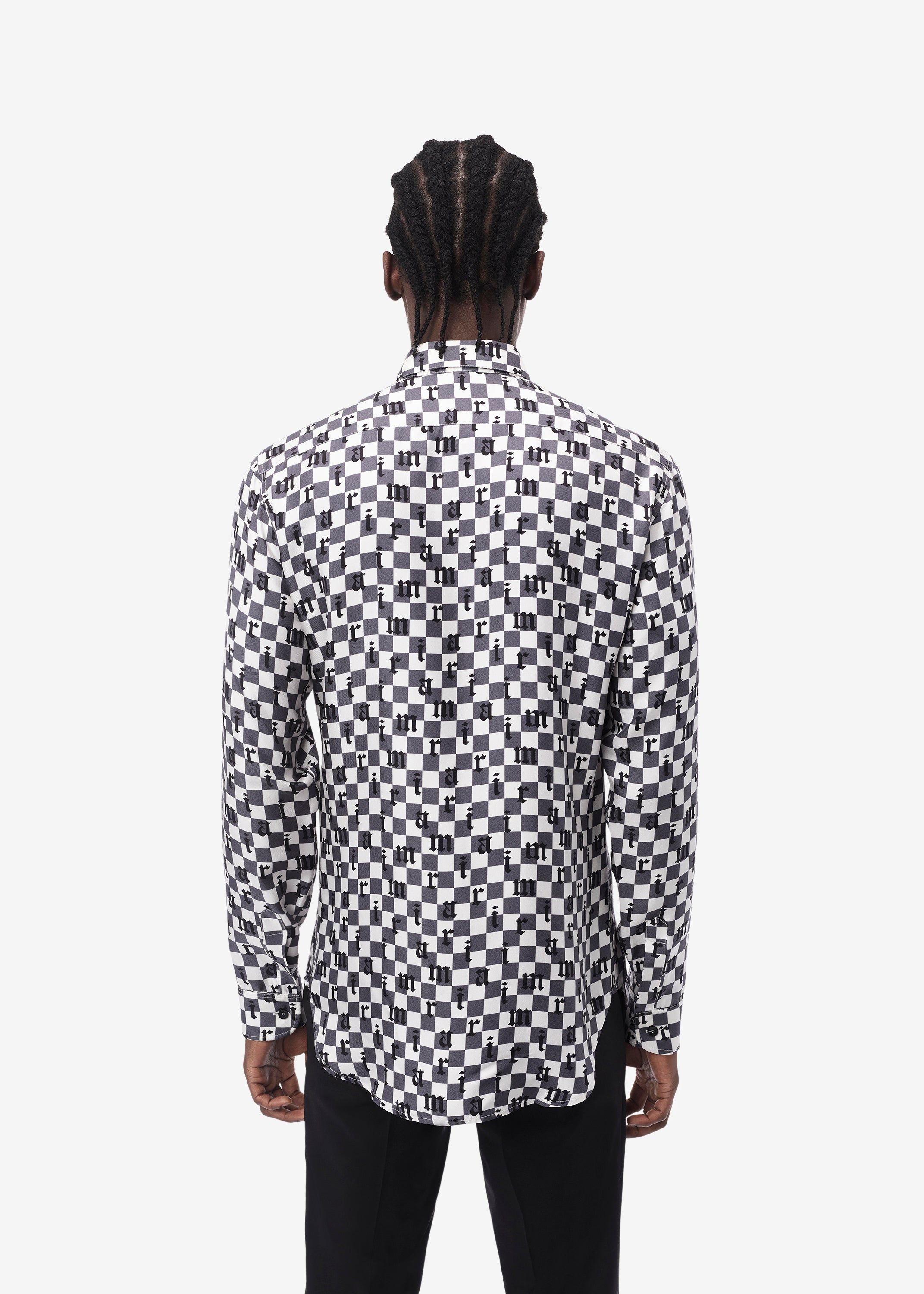 AMIRI CHECKERED SILK SHIRT - BLACK / WHITE sold by AMIRI product image thumbnail 4