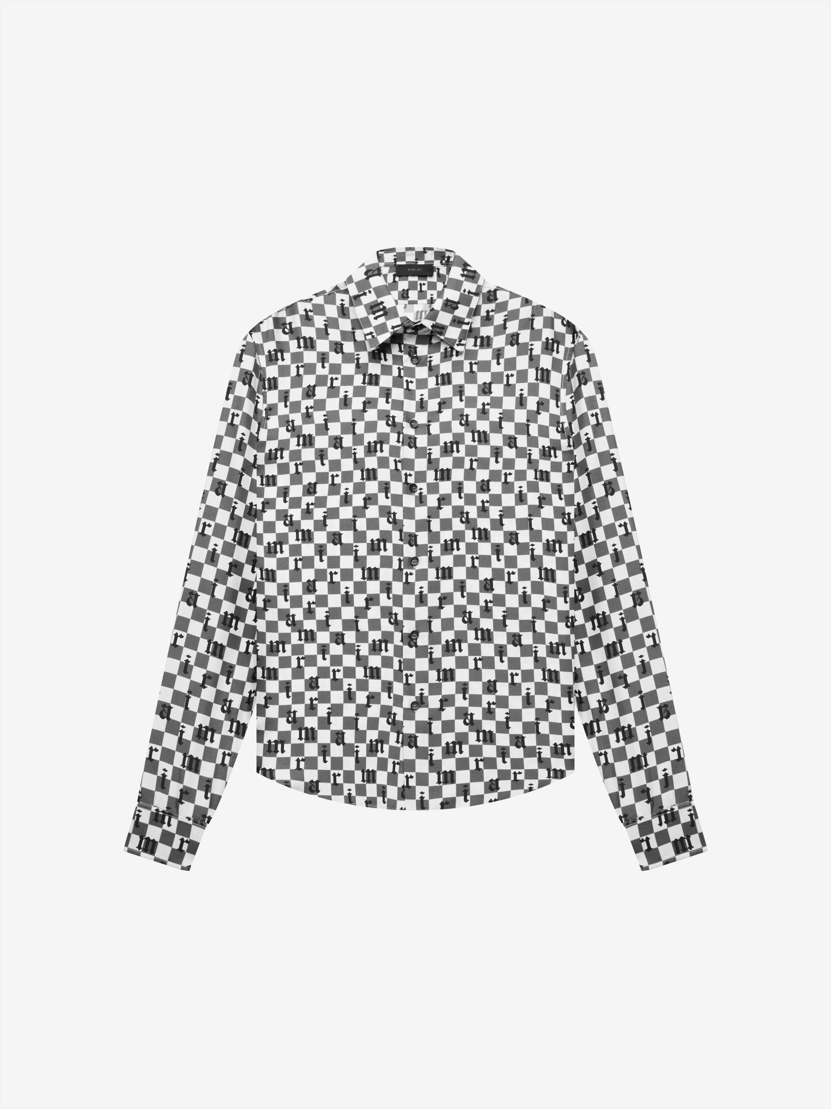 AMIRI CHECKERED SILK SHIRT - BLACK / WHITE sold by AMIRI