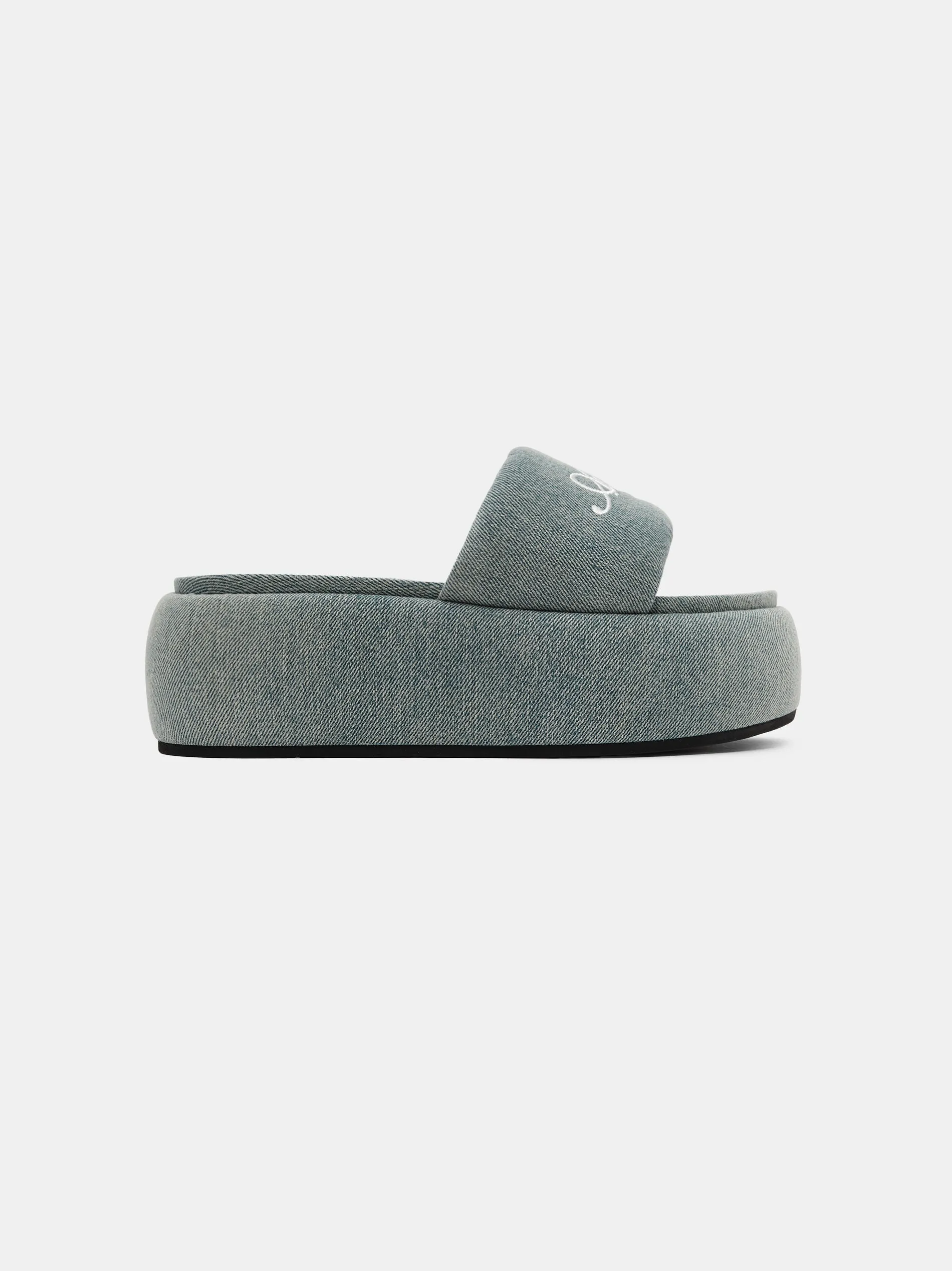 WOMEN - WOMEN'S AMIRI PLATFORM DENIM SANDAL - Washed Indigo sold by AMIRI