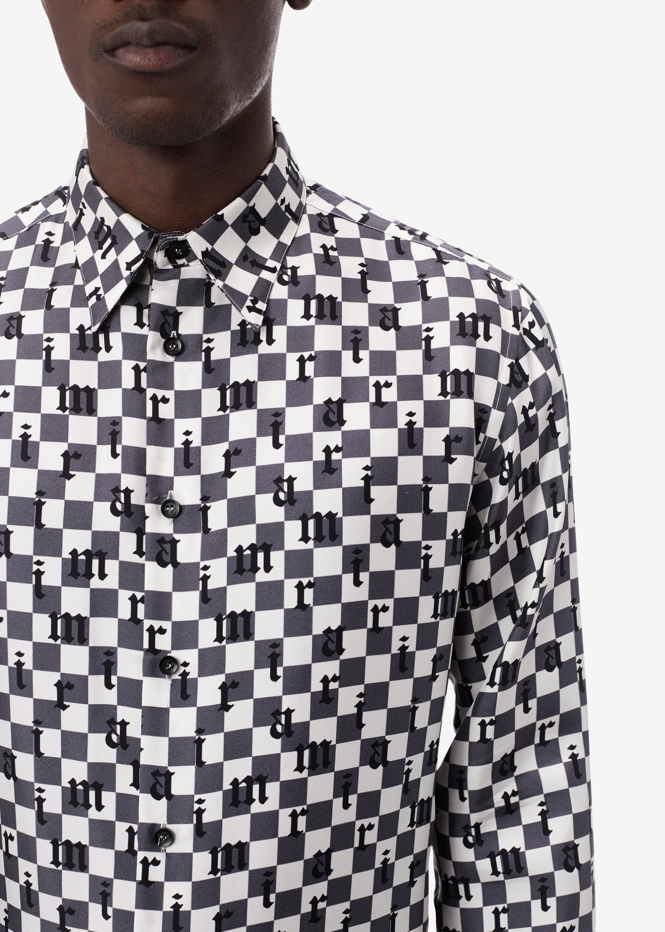 AMIRI CHECKERED SILK SHIRT - BLACK / WHITE sold by AMIRI product image thumbnail 5