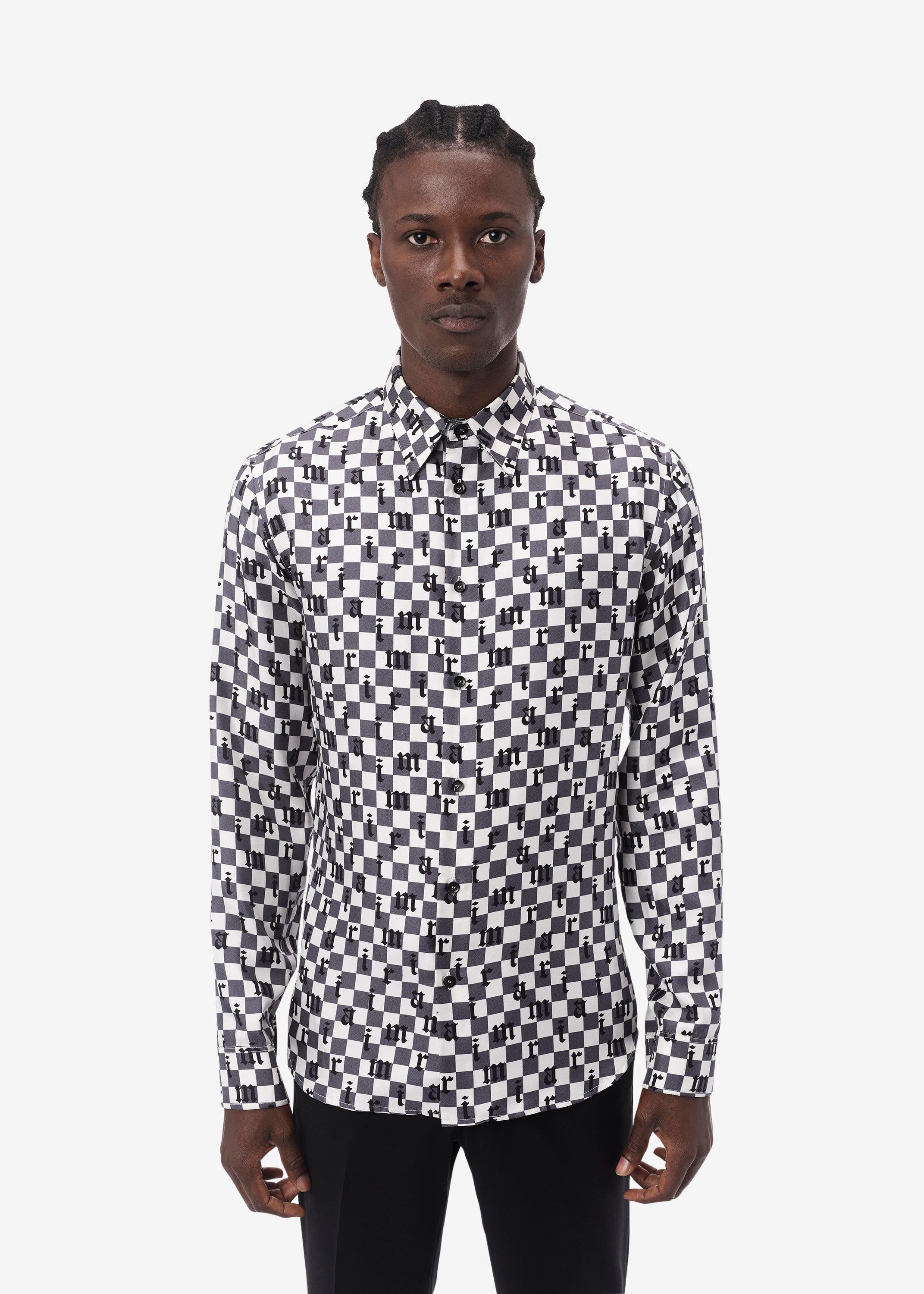 AMIRI CHECKERED SILK SHIRT - BLACK / WHITE sold by AMIRI product image thumbnail 2
