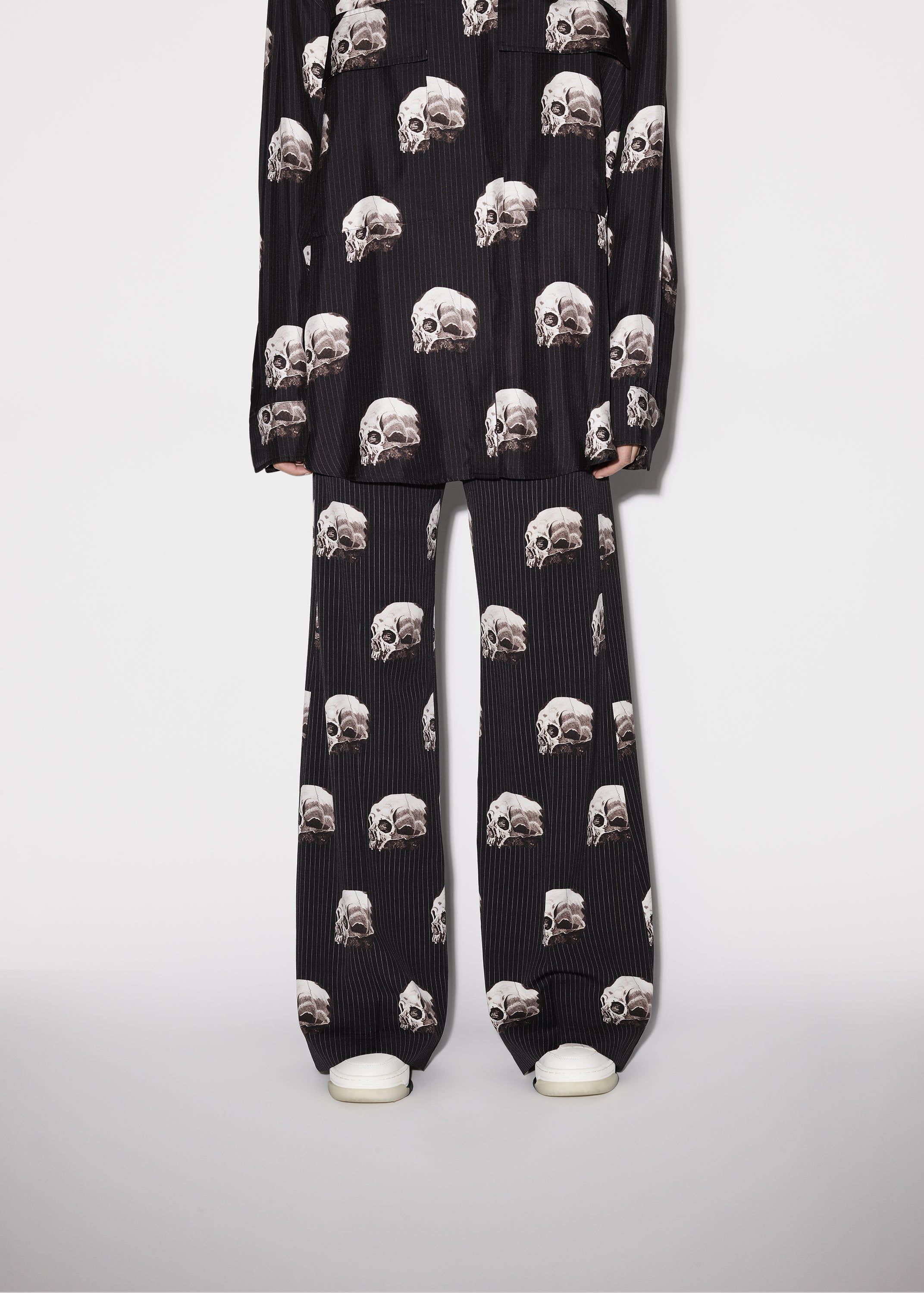 WOMEN - SKULL STRIPE FLARE PANTS - BLACK sold by AMIRI product image thumbnail 3