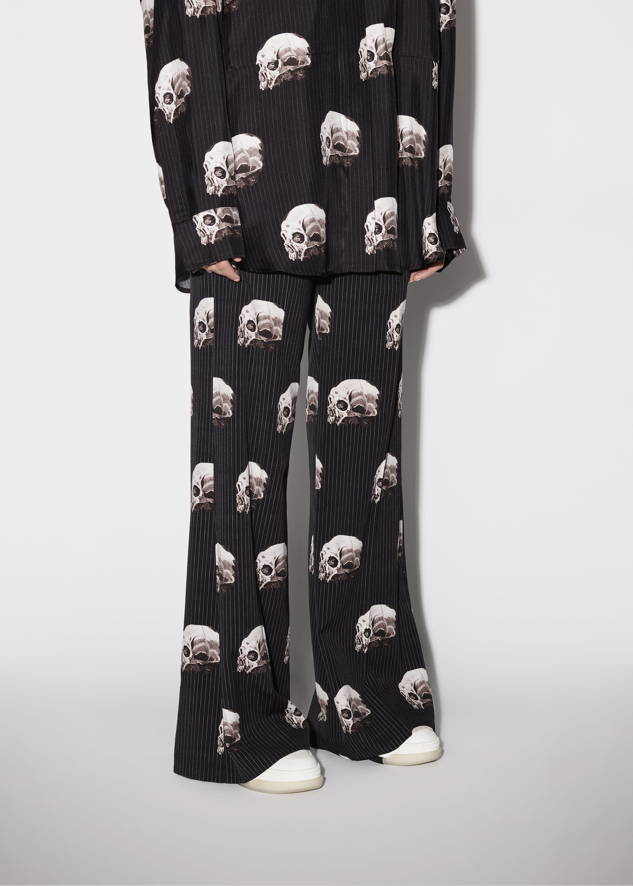 WOMEN - SKULL STRIPE FLARE PANTS - BLACK sold by AMIRI product image thumbnail 4