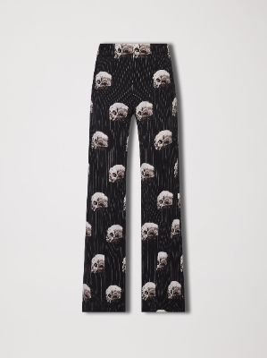 WOMEN - SKULL STRIPE FLARE PANTS - BLACK sold by AMIRI