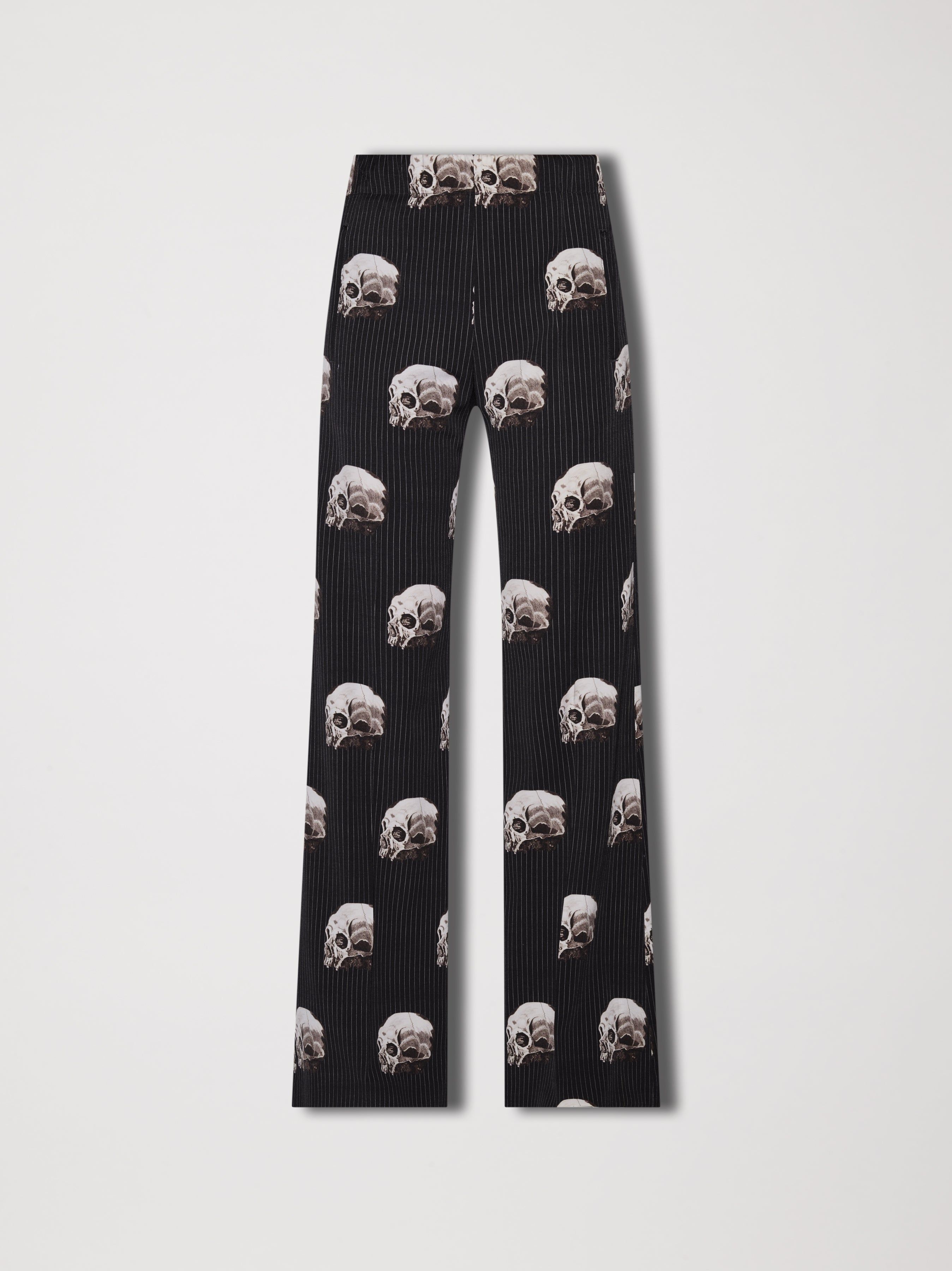 WOMEN - SKULL STRIPE FLARE PANTS - BLACK sold by AMIRI