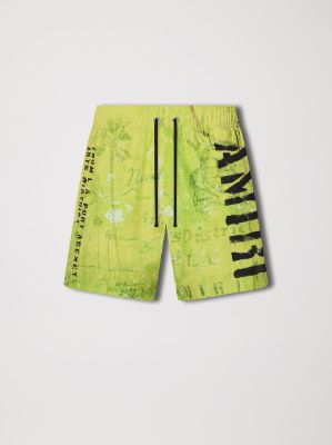STENCIL MILITARY SWIM TRUNK - LIME sold by AMIRI