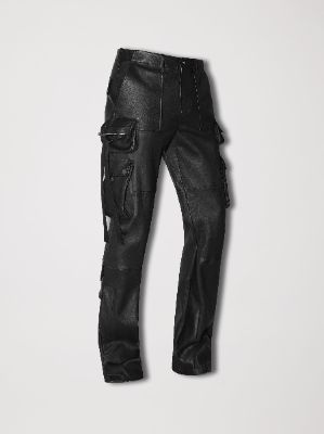 LEATHER FLAIR CARGO - BLACK sold by AMIRI