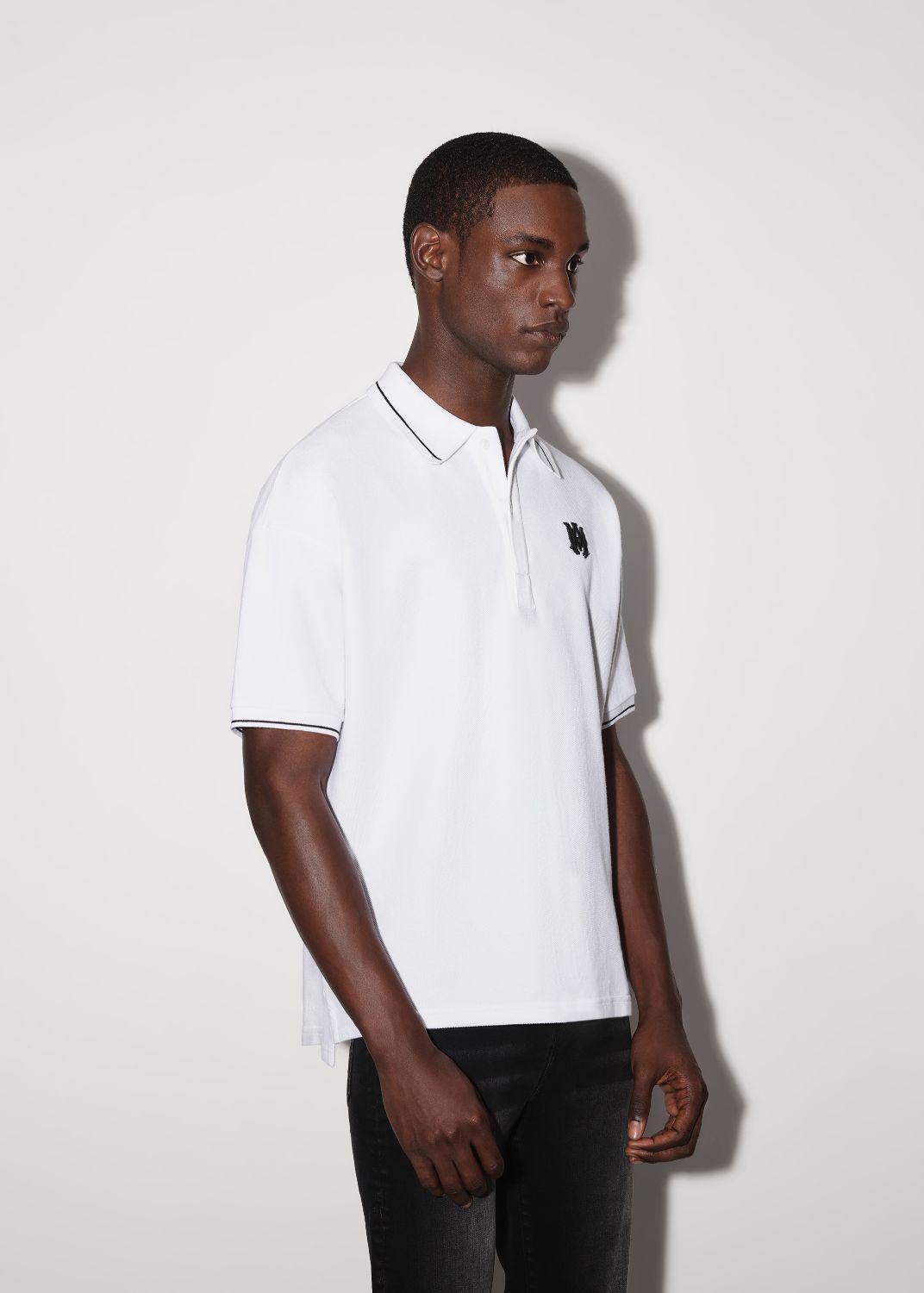 SOLID SHORT SLEEVE POLO - WHITE sold by AMIRI product image thumbnail 3