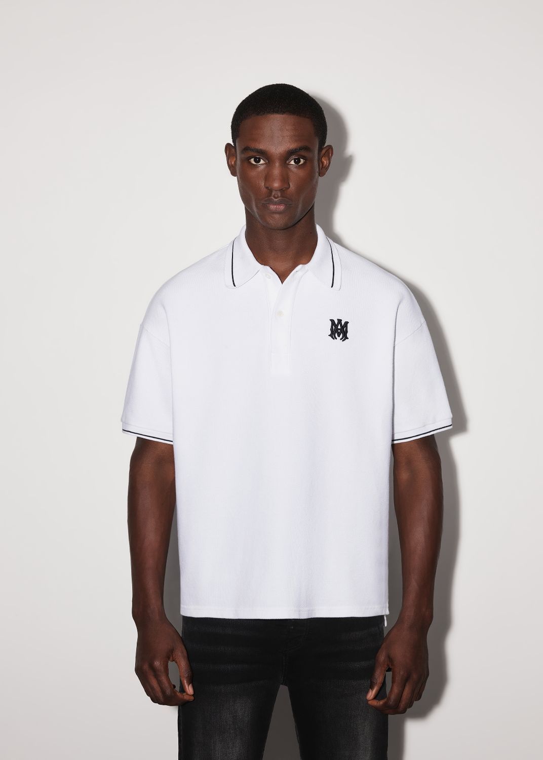 SOLID SHORT SLEEVE POLO - WHITE sold by AMIRI product image thumbnail 2