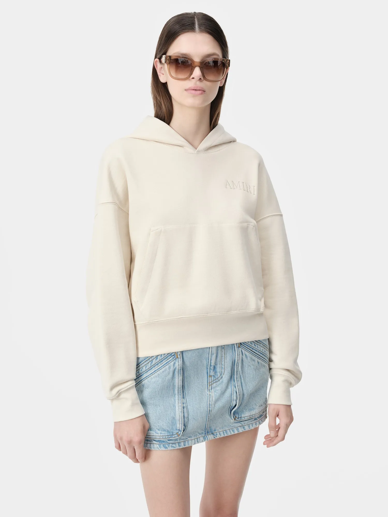 WOMEN - WOMEN'S AMIRI EMBROIDERED HOODIE - Alabaster sold by AMIRI product image thumbnail 2