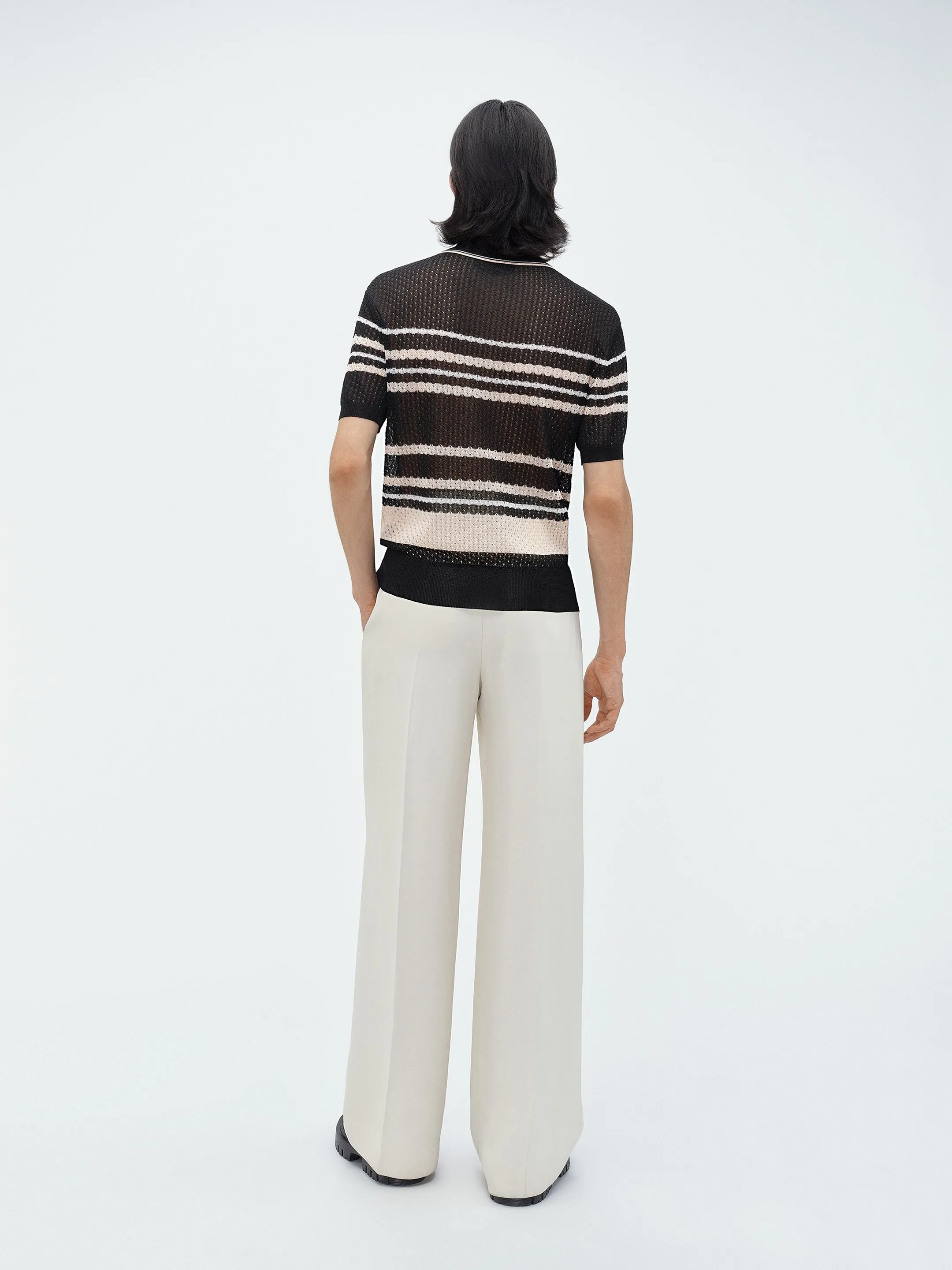 STRIPED POLO - Black sold by AMIRI product image thumbnail 4